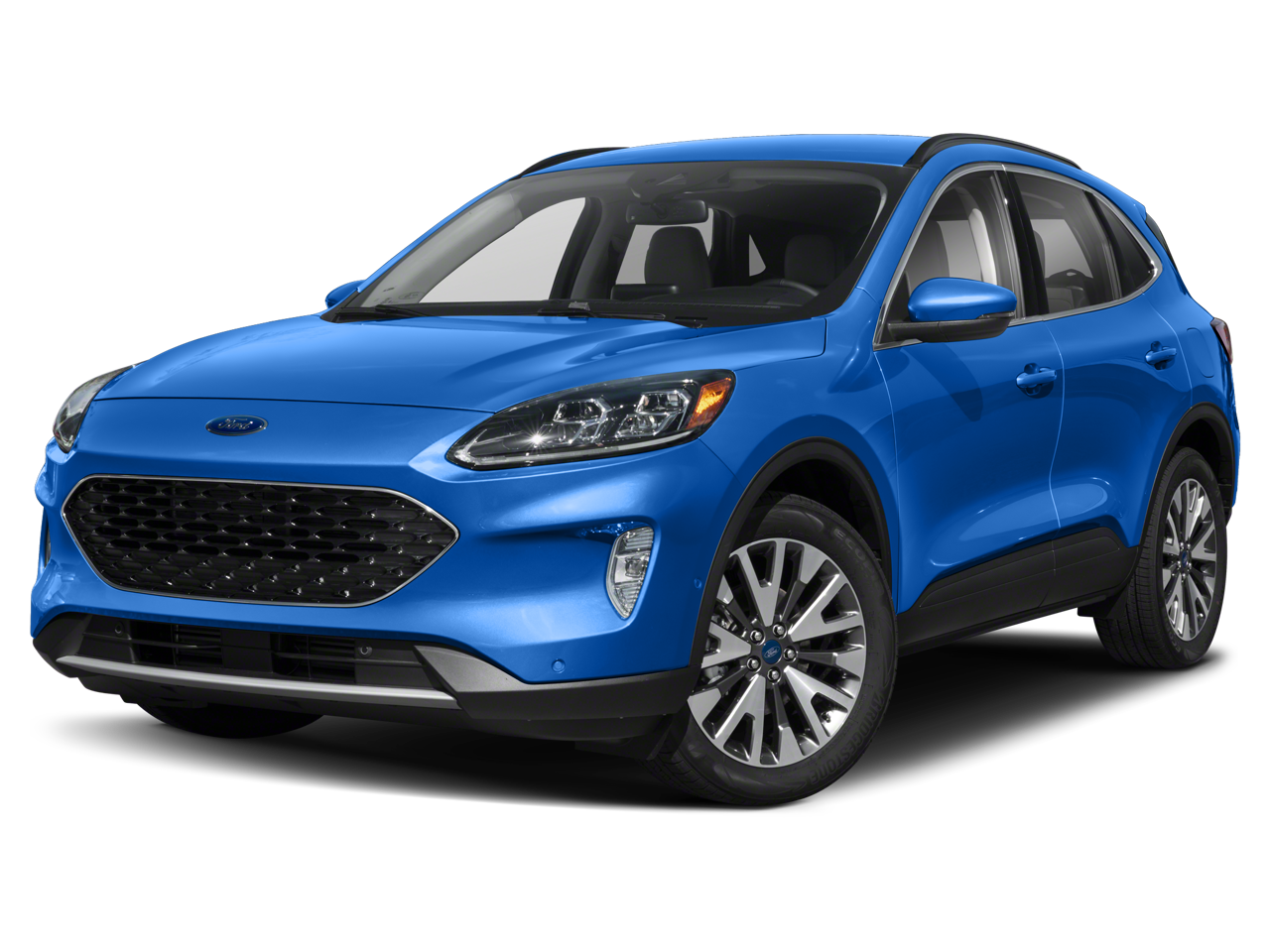 2020 Ford Escape Titanium in Black Metallic — front three-quarter view