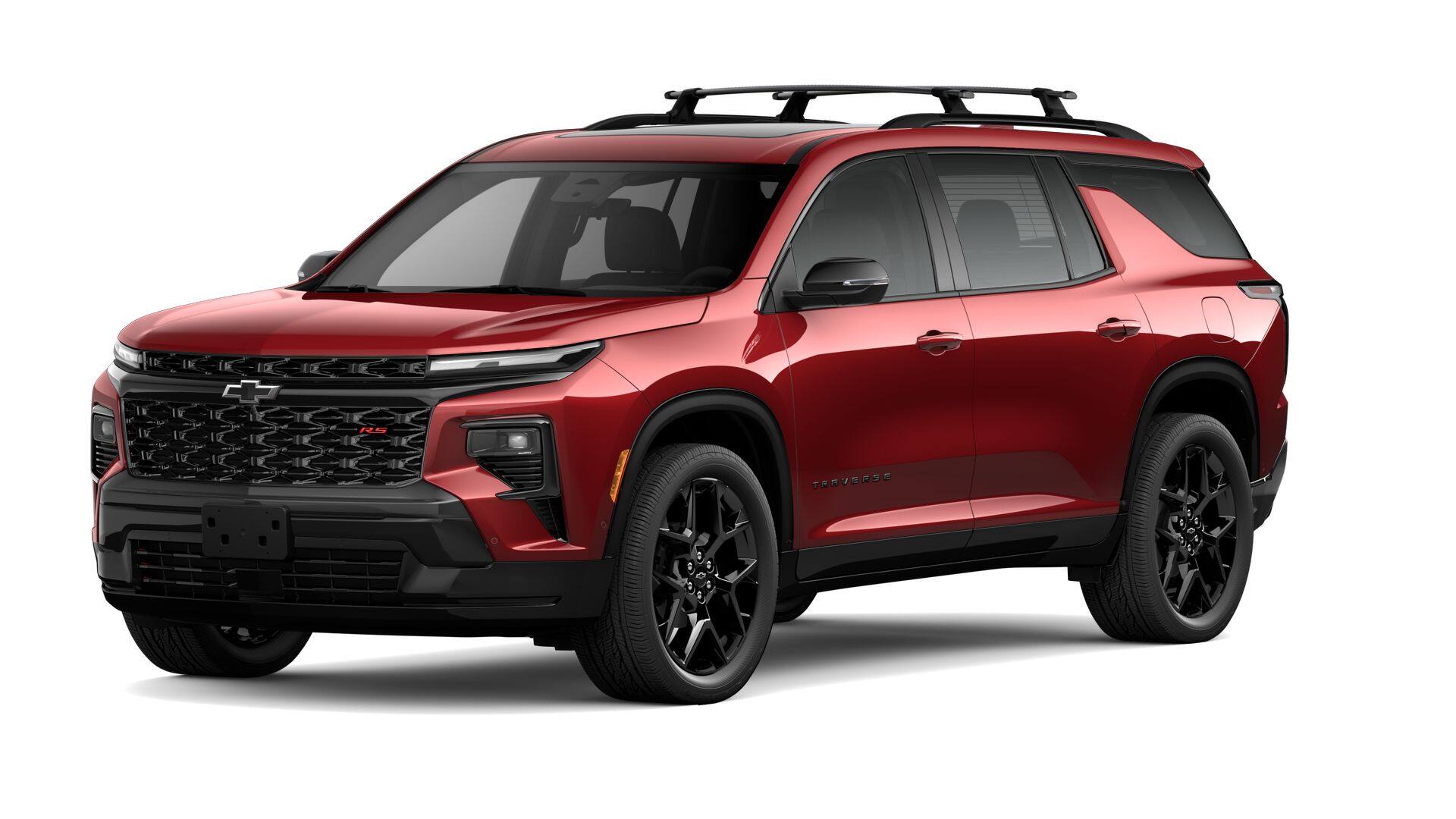 2026 Chevrolet Traverse RS in Radiant Red Tintcoat — front three-quarter view