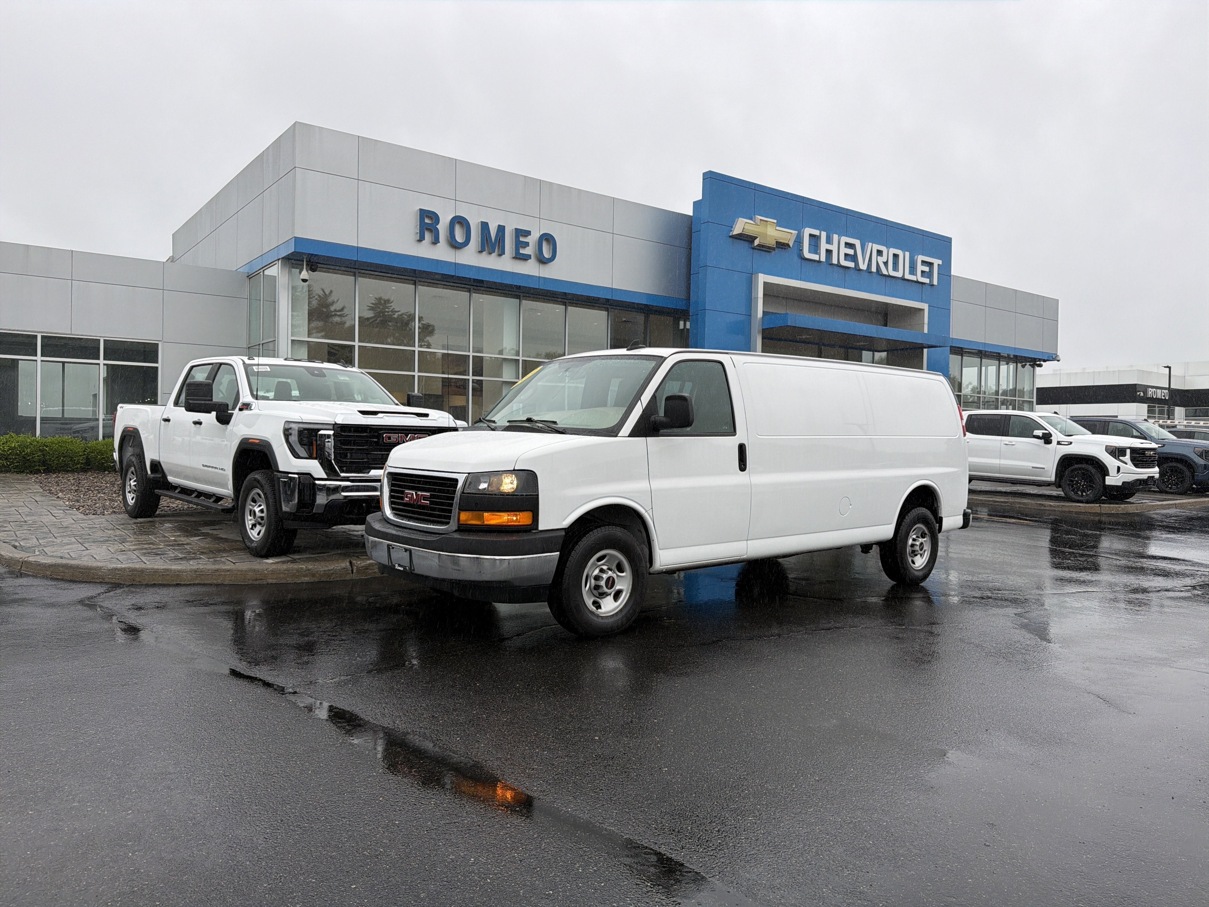 2022 GMC Savana Cargo 3500 Work Van in Summit White — front three-quarter view