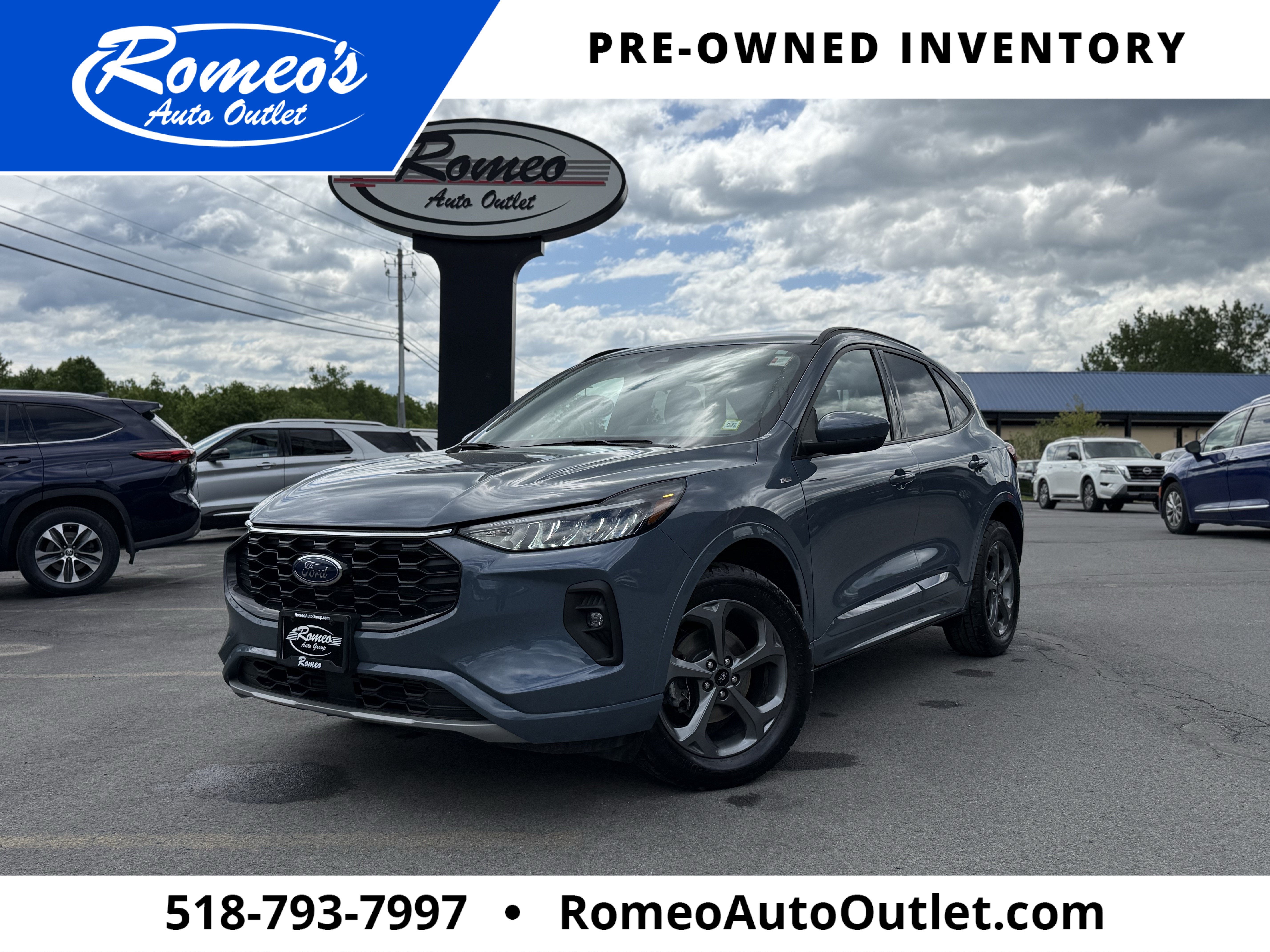 2023 Ford Escape ST-Line Select in Vapor Blue — front three-quarter view