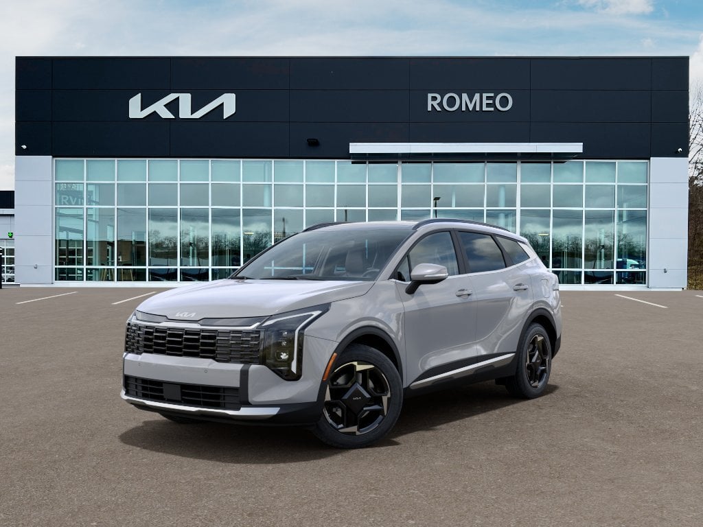 2026 Kia Sportage EX in Wolf Gray — front three-quarter view