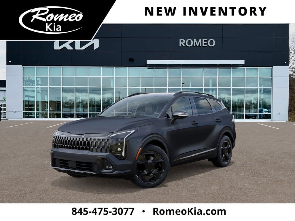 2026 Kia Sportage X-Line in Panthera Metal Matte — front three-quarter view