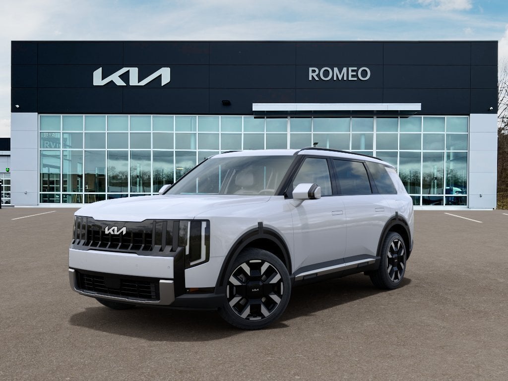 2027 Kia Telluride S in Glacial White Pearl — front three-quarter view