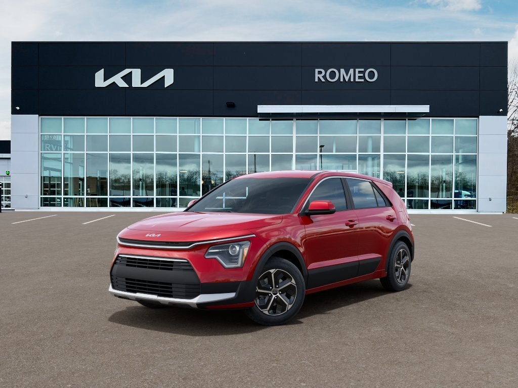 2026 Kia Niro LX in Runway Red — front three-quarter view