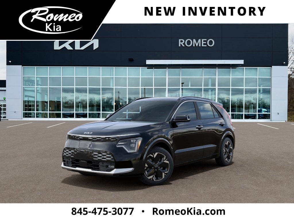2026 Kia Niro EV Wave in Aurora Black Pearl — front three-quarter view