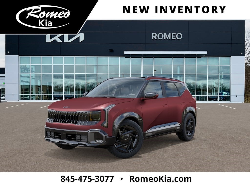 2027 Kia Seltos X-Line SX in Magma Red Matte — front three-quarter view