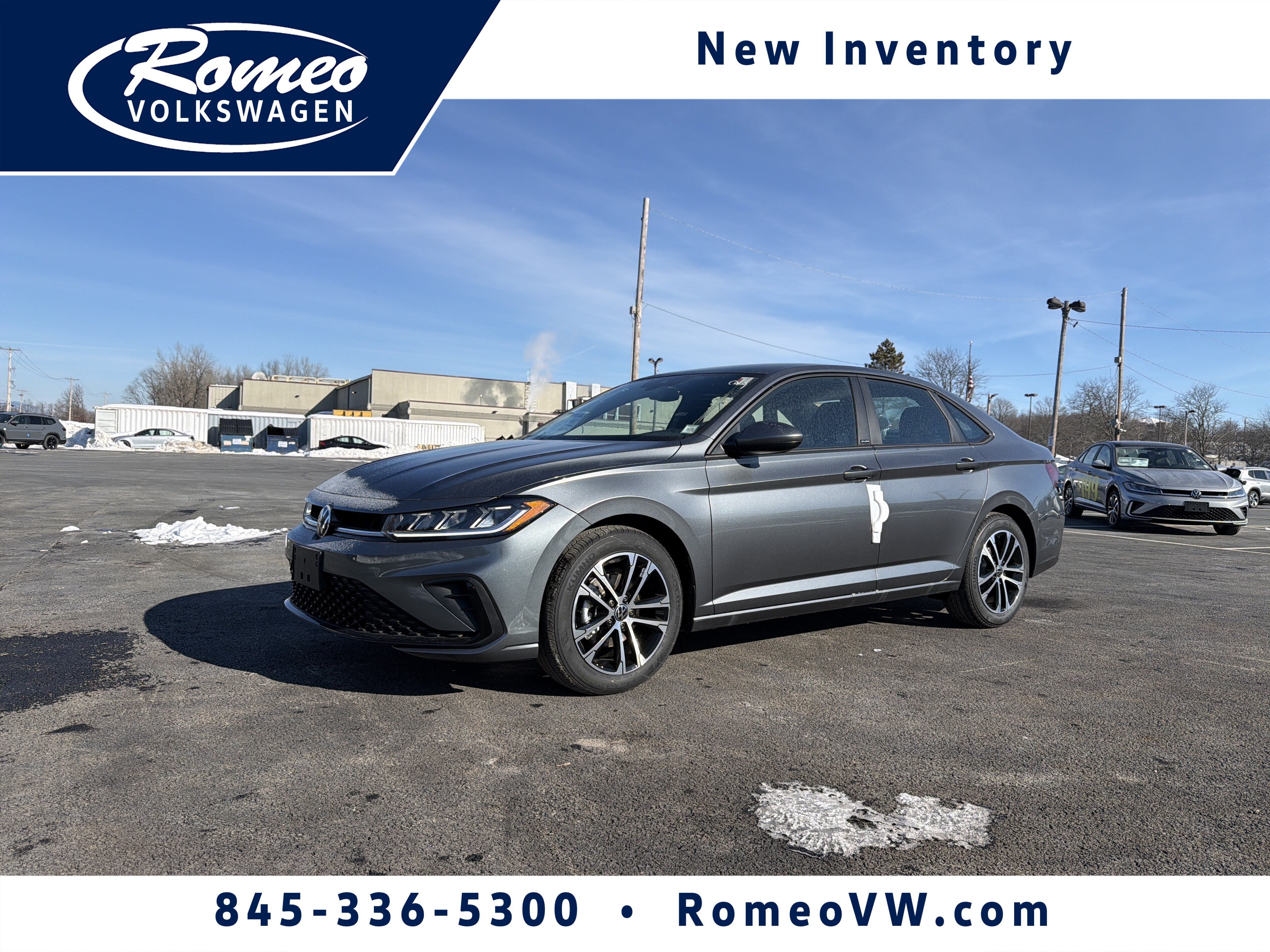 2026 Volkswagen Jetta 1.5T Sport in Platinum Gray Metallic — front three-quarter view