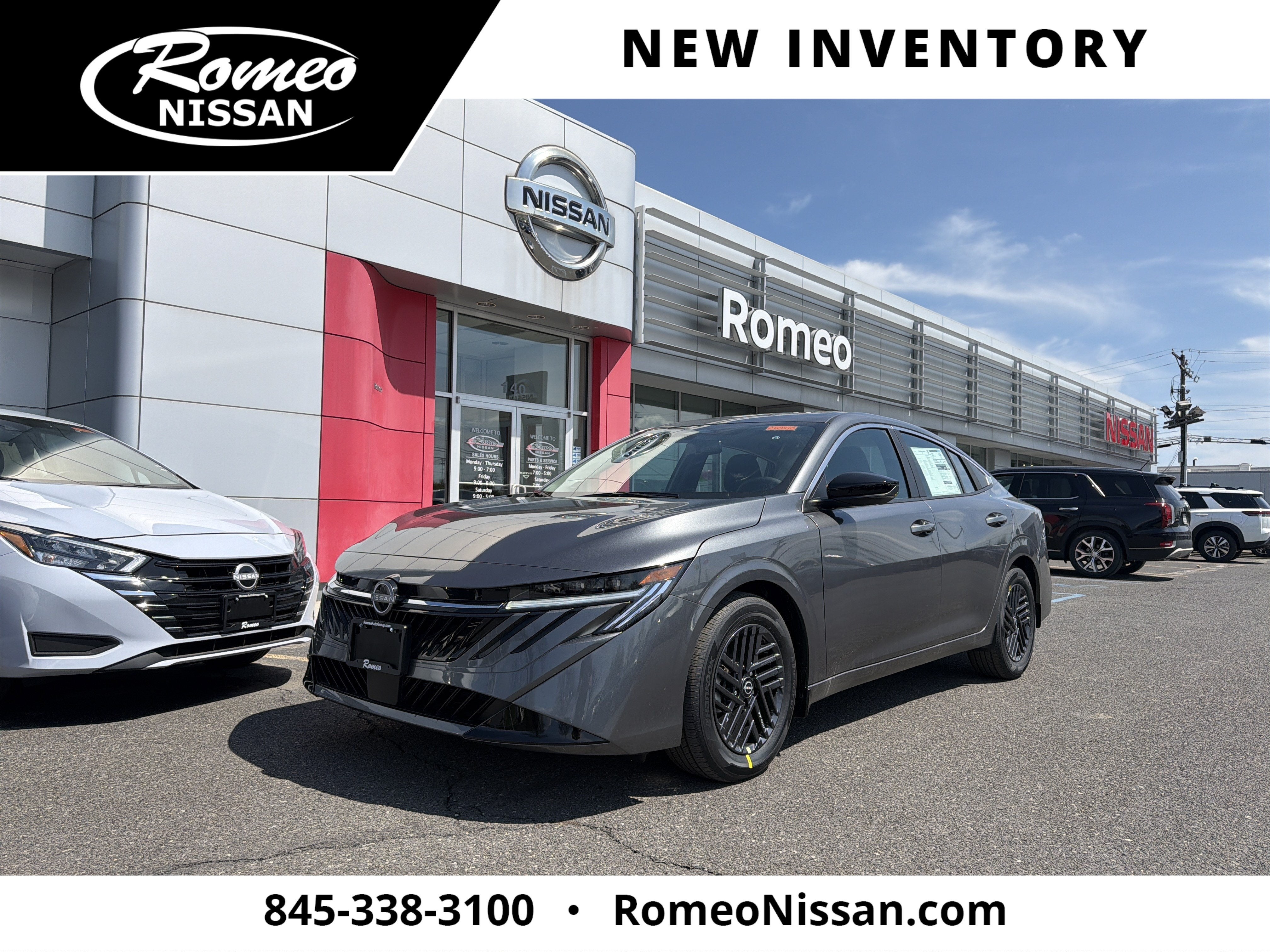 2026 Nissan Sentra SV in Gun Metallic — front three-quarter view