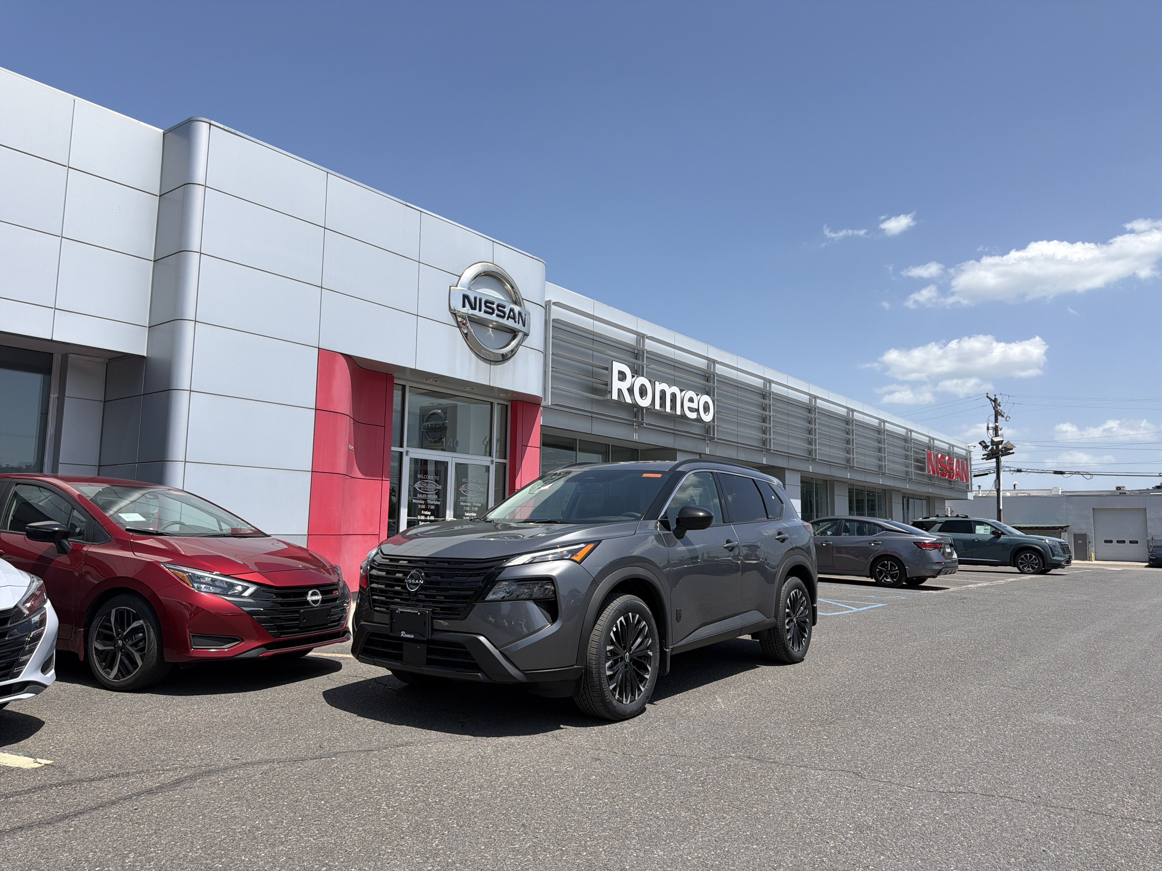 2026 Nissan Rogue Dark Armor in Gun Metallic — front three-quarter view