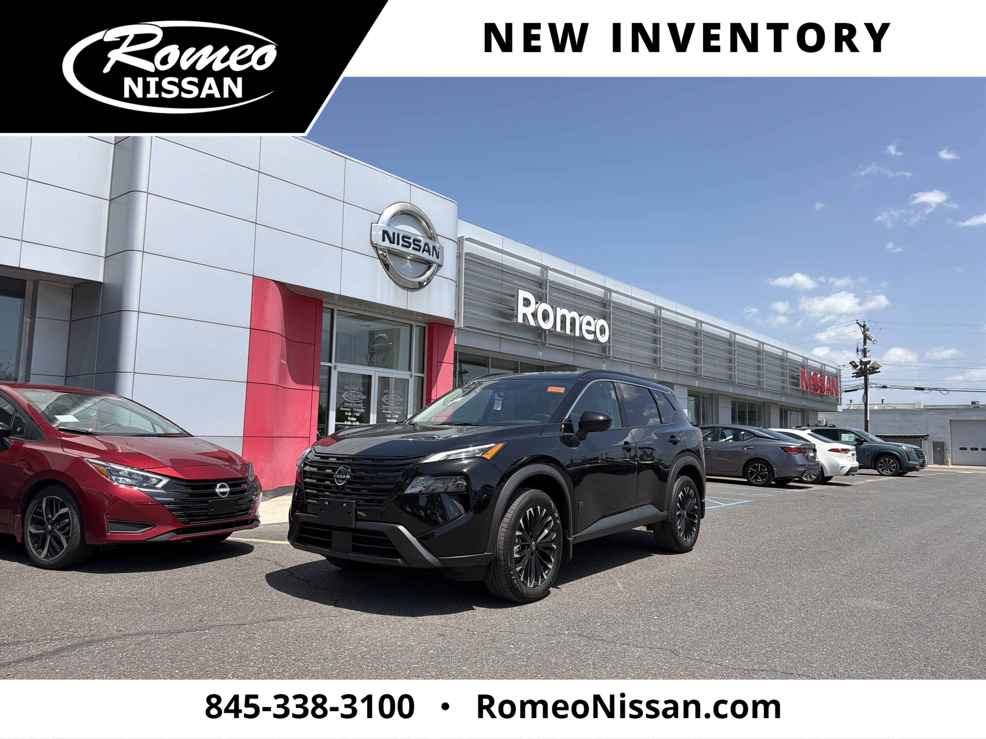 2026 Nissan Rogue Dark Armor in Super Black — front three-quarter view