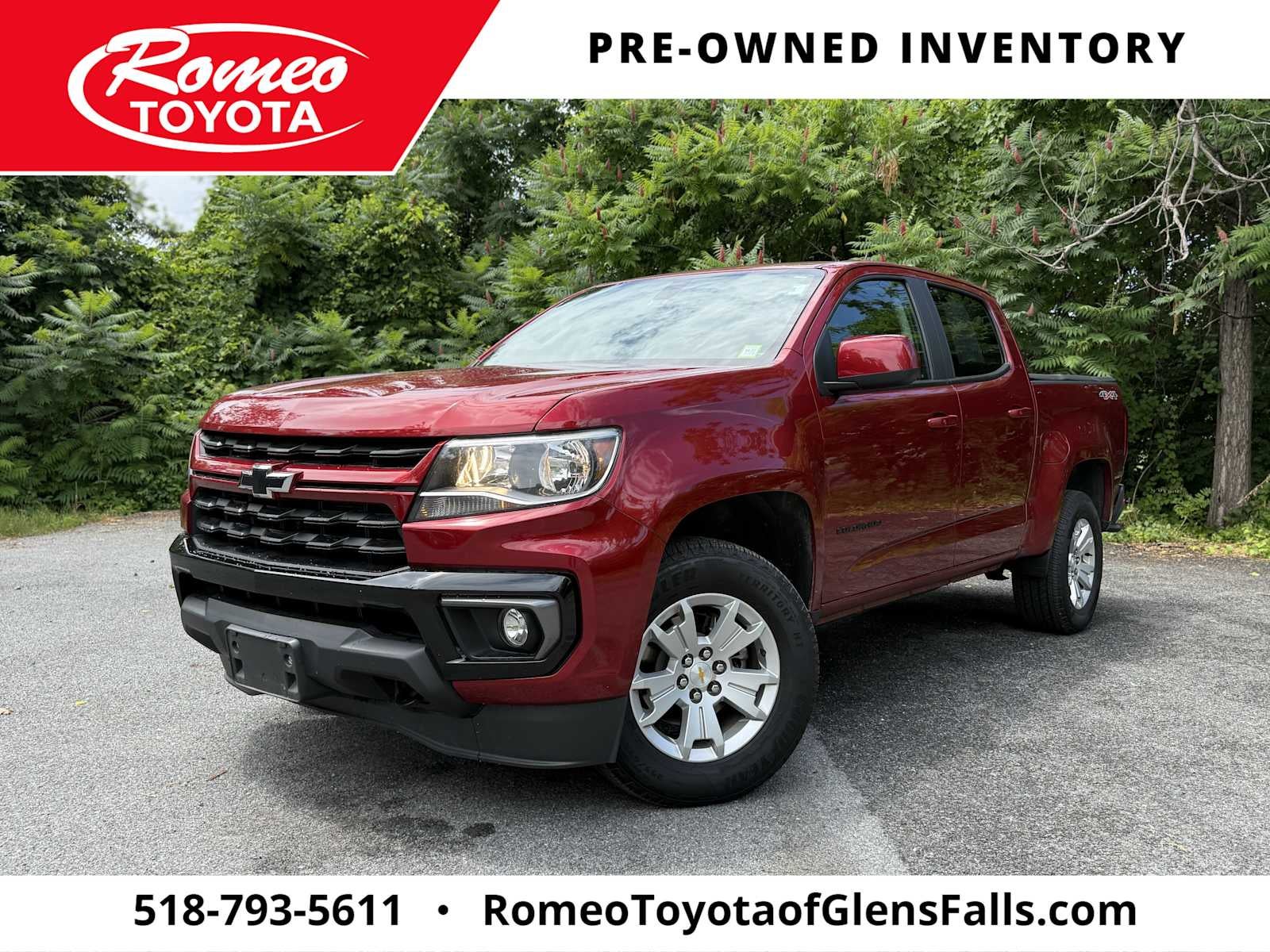 2022 Chevrolet Colorado LT in Cherry Red Tintcoat — front three-quarter view