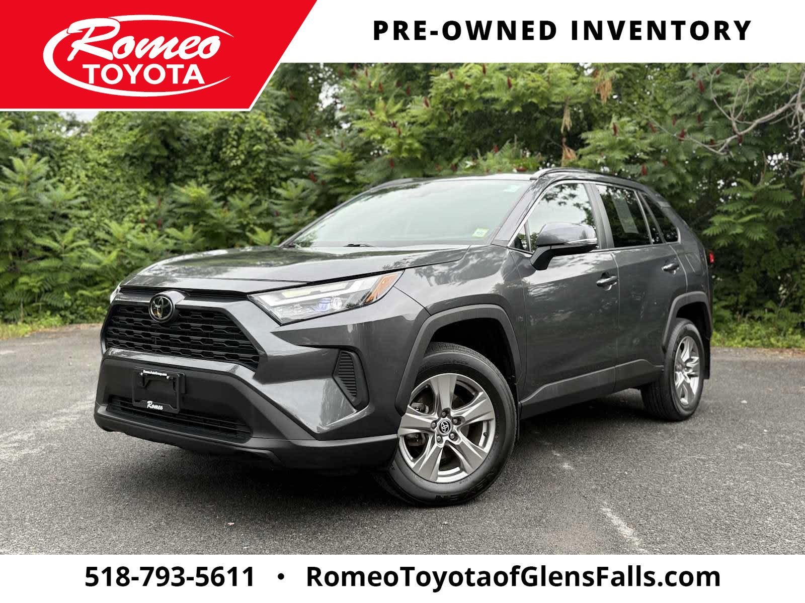 2023 Toyota RAV4 XLE in Magnetic Gray Metallic — front three-quarter view