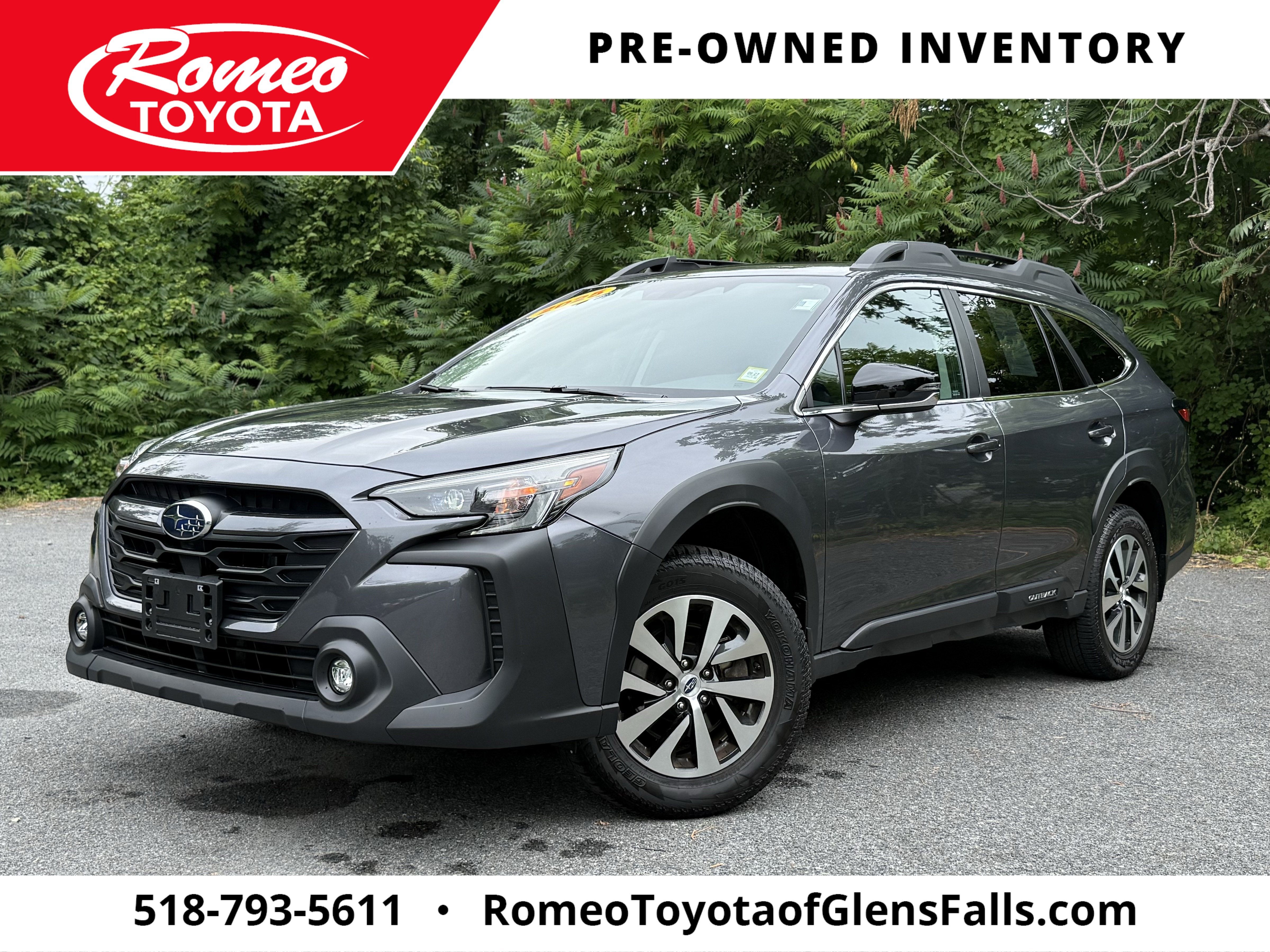 2025 Subaru Outback Premium in Magnetite Gray Metallic — front three-quarter view