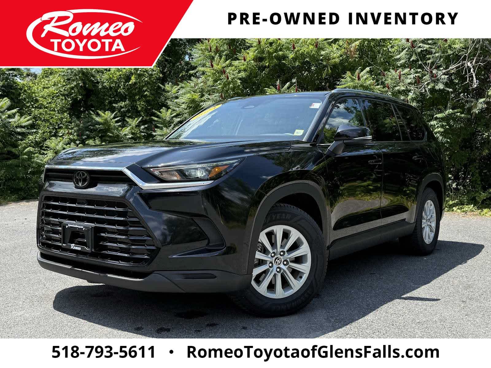 2024 Toyota Grand Highlander XLE in Midnight Black Metallic — front three-quarter view