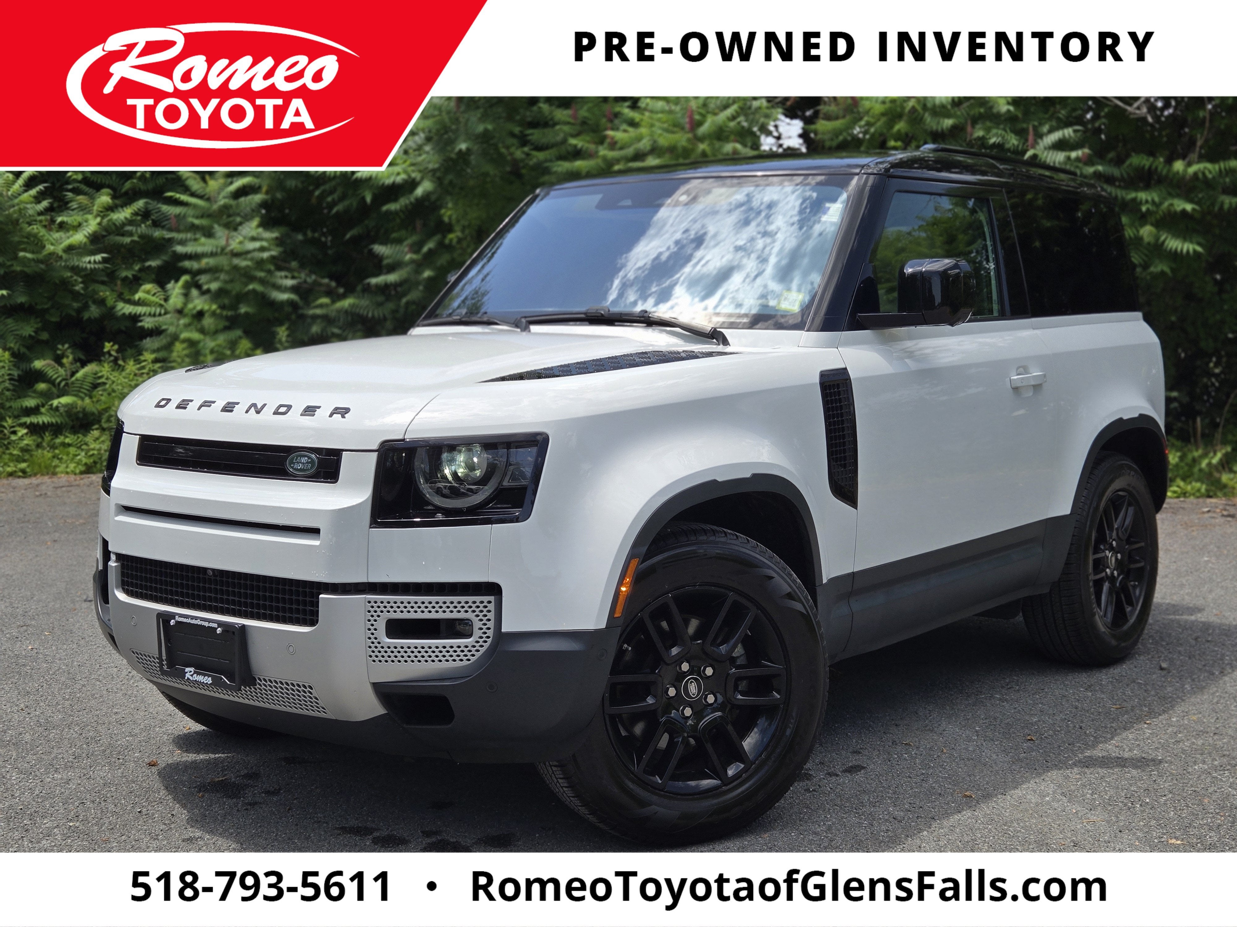 2021 Land Rover Defender 90 S in White — front three-quarter view