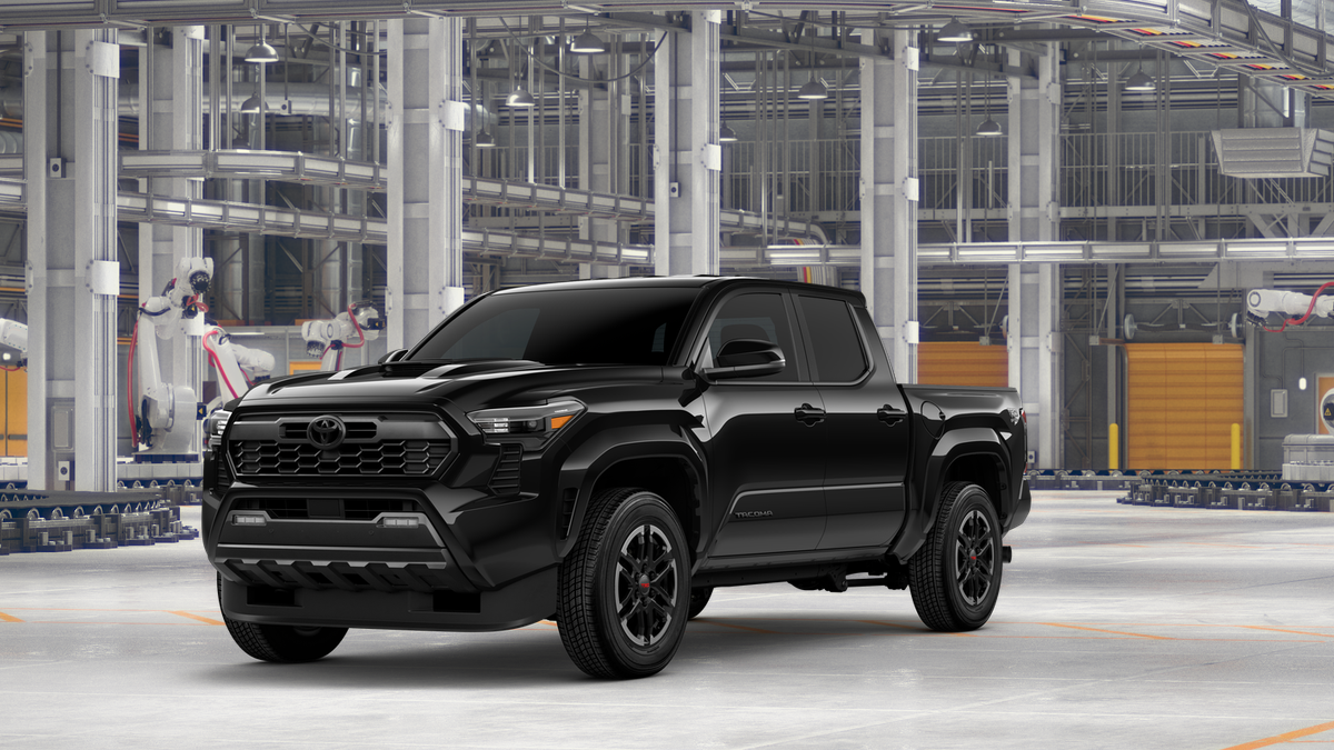 2026 Toyota Tacoma TRD Sport in Black — front three-quarter view