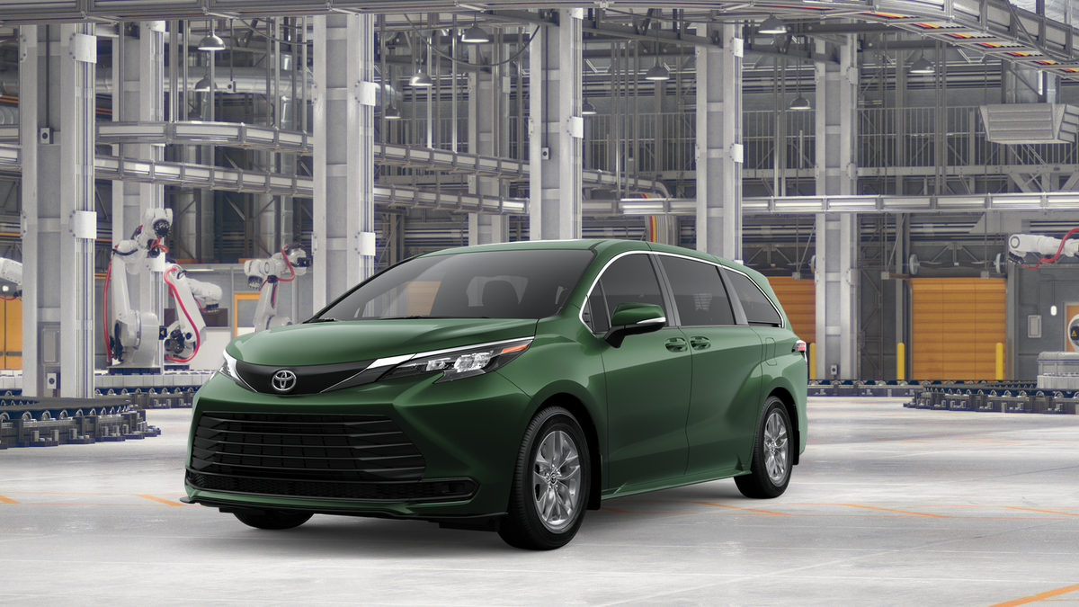 2026 Toyota Sienna LE in Cypress — front three-quarter view