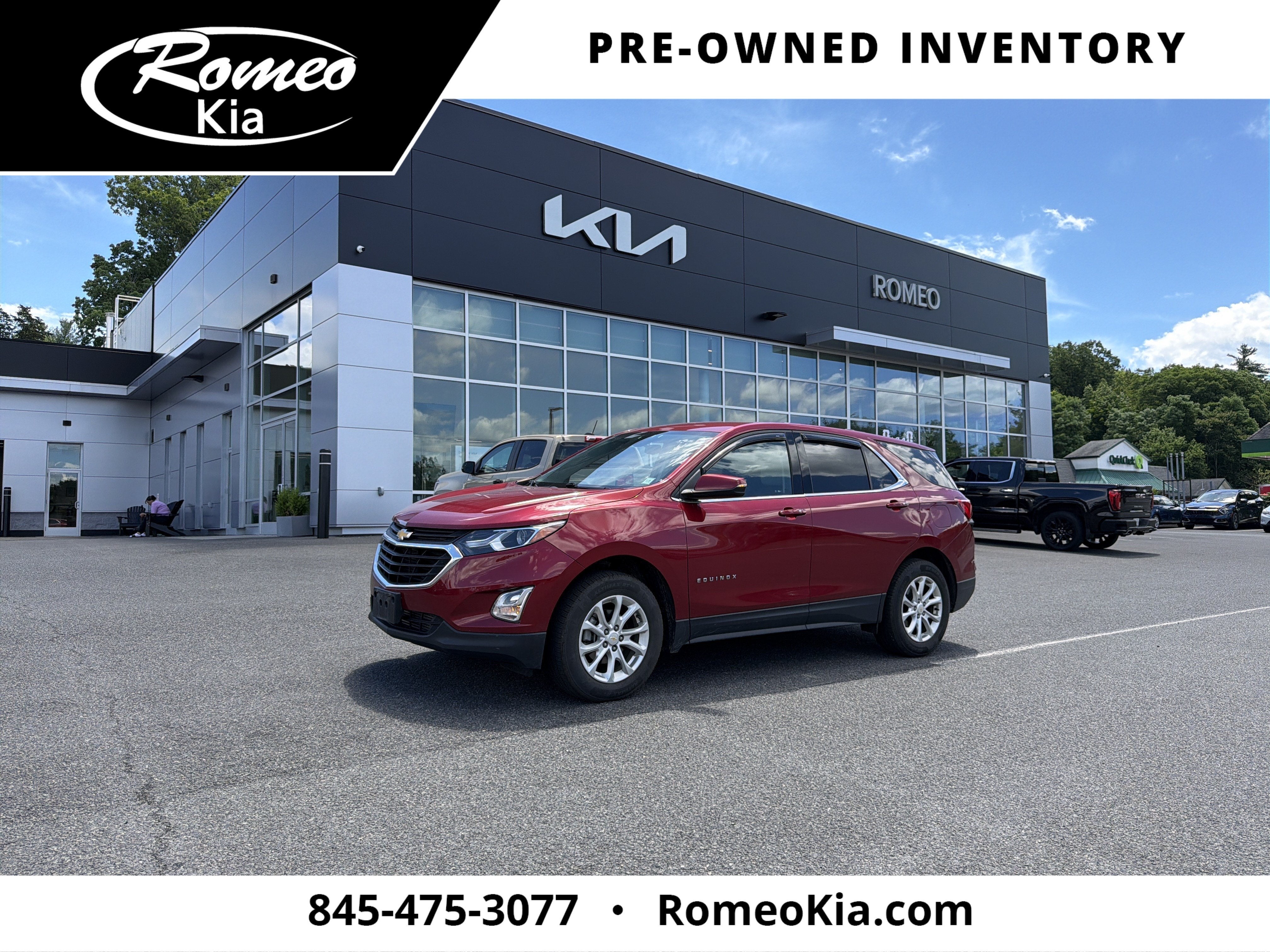 2018 Chevrolet Equinox LT in Cajun Red Tintcoat — front three-quarter view