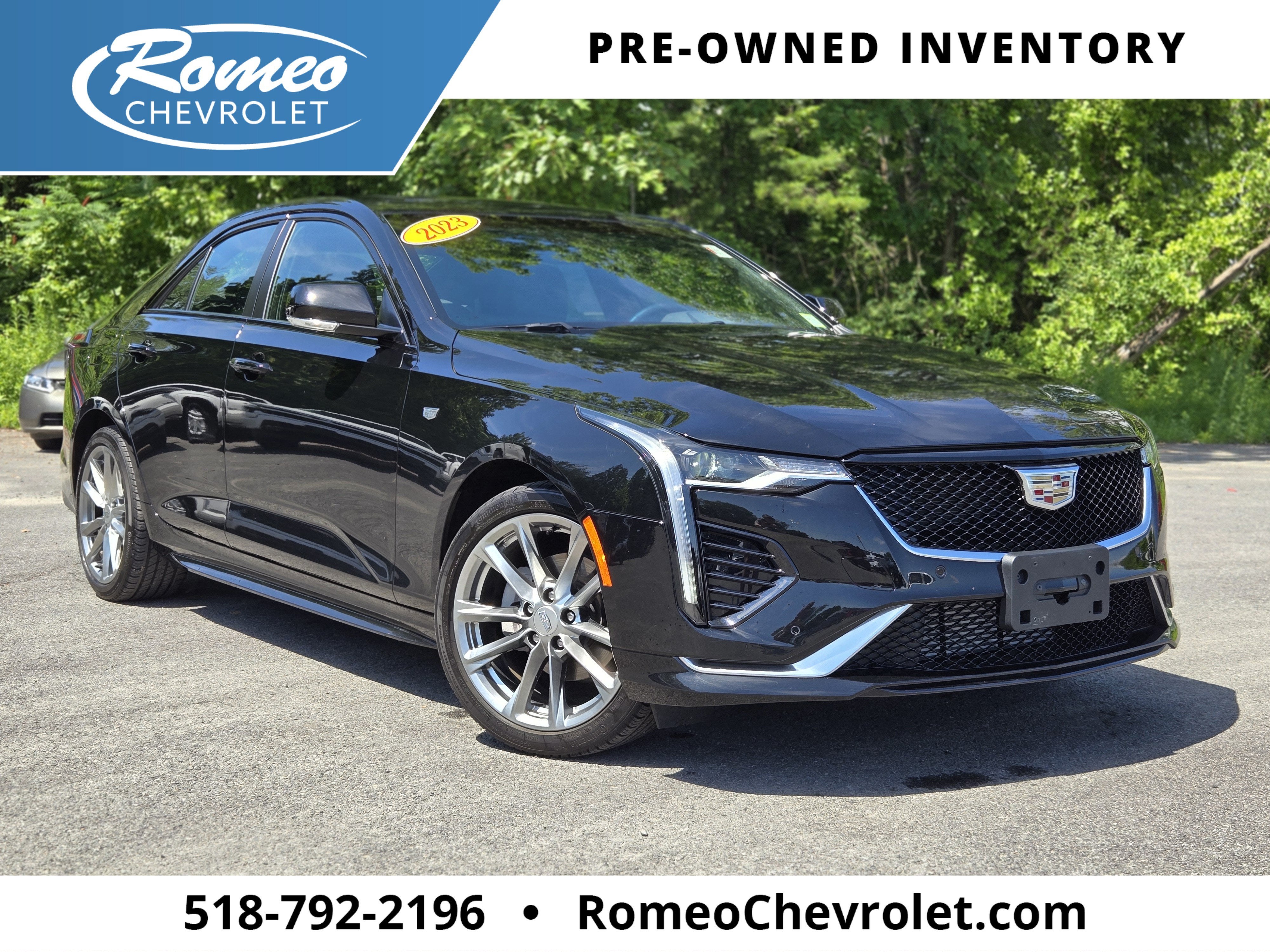 2024 Cadillac CT4 Sport in Black Raven — front three-quarter view