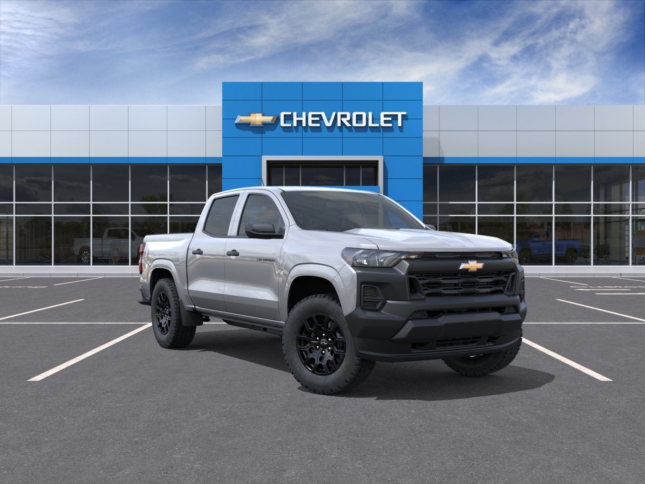 2026 Chevrolet Colorado WT in Sterling Gray Metallic — front three-quarter view