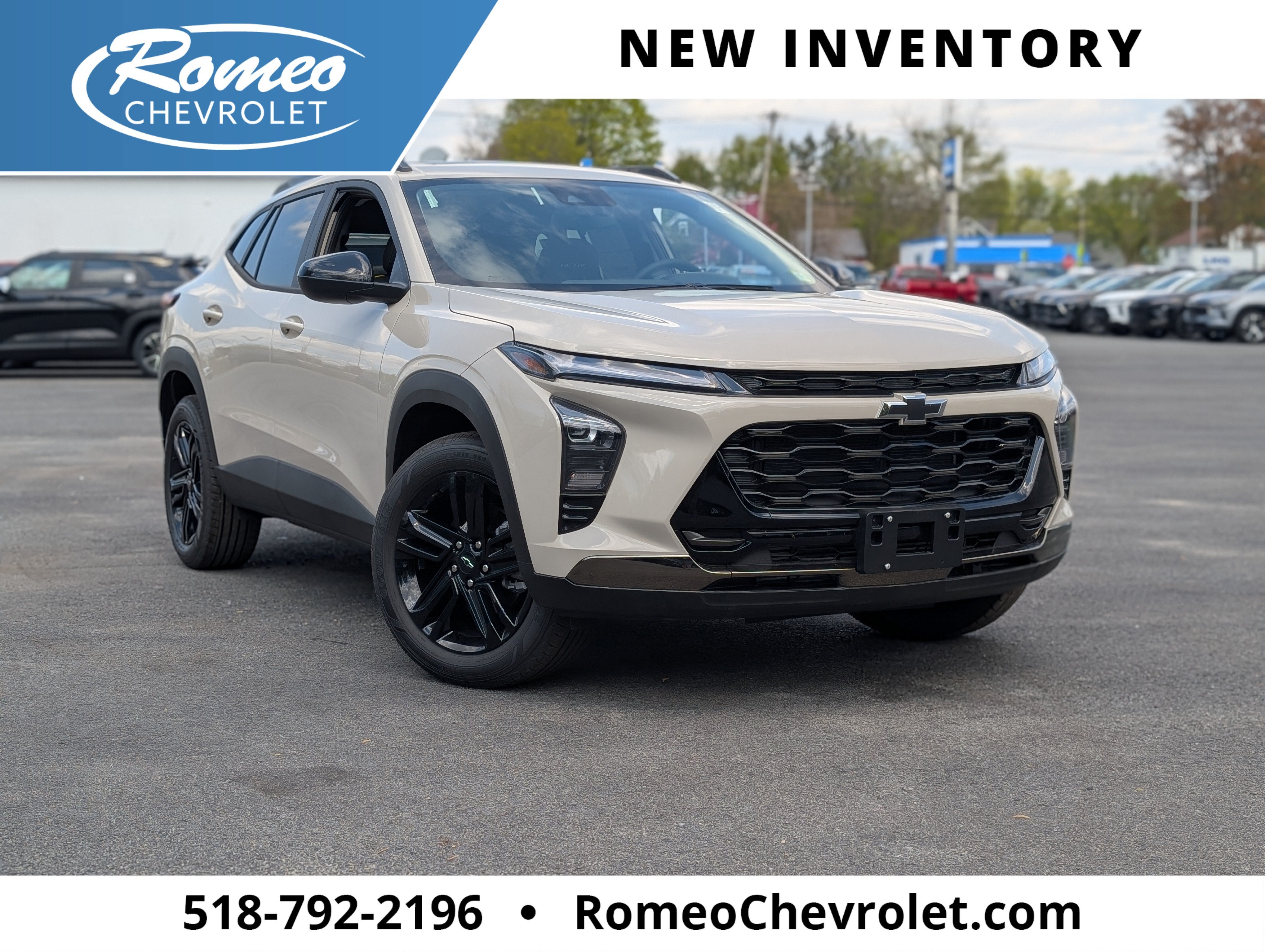 2026 Chevrolet Trax ACTIV in White Sands — front three-quarter view
