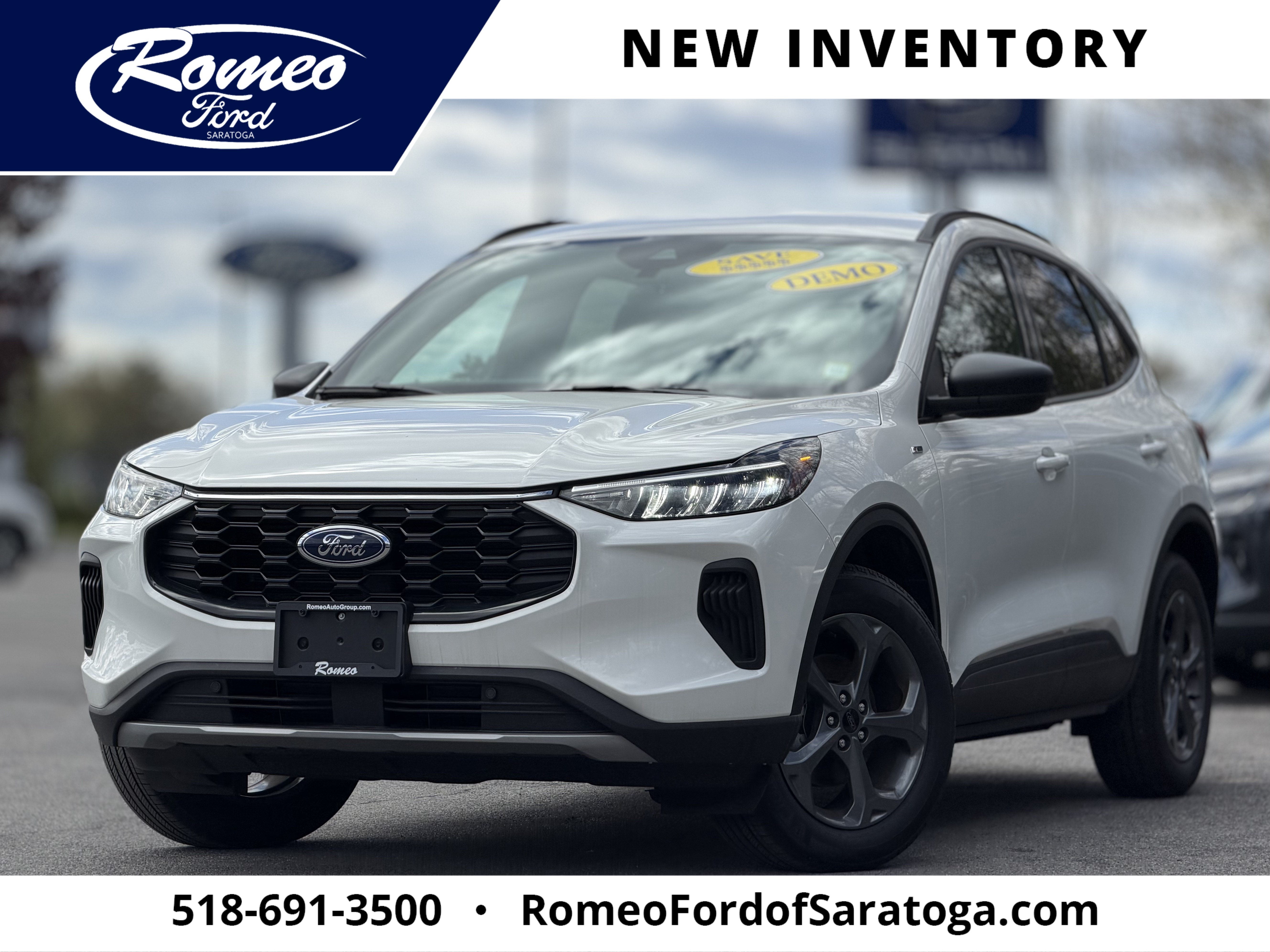 2025 Ford Escape ST-Line in White — front three-quarter view