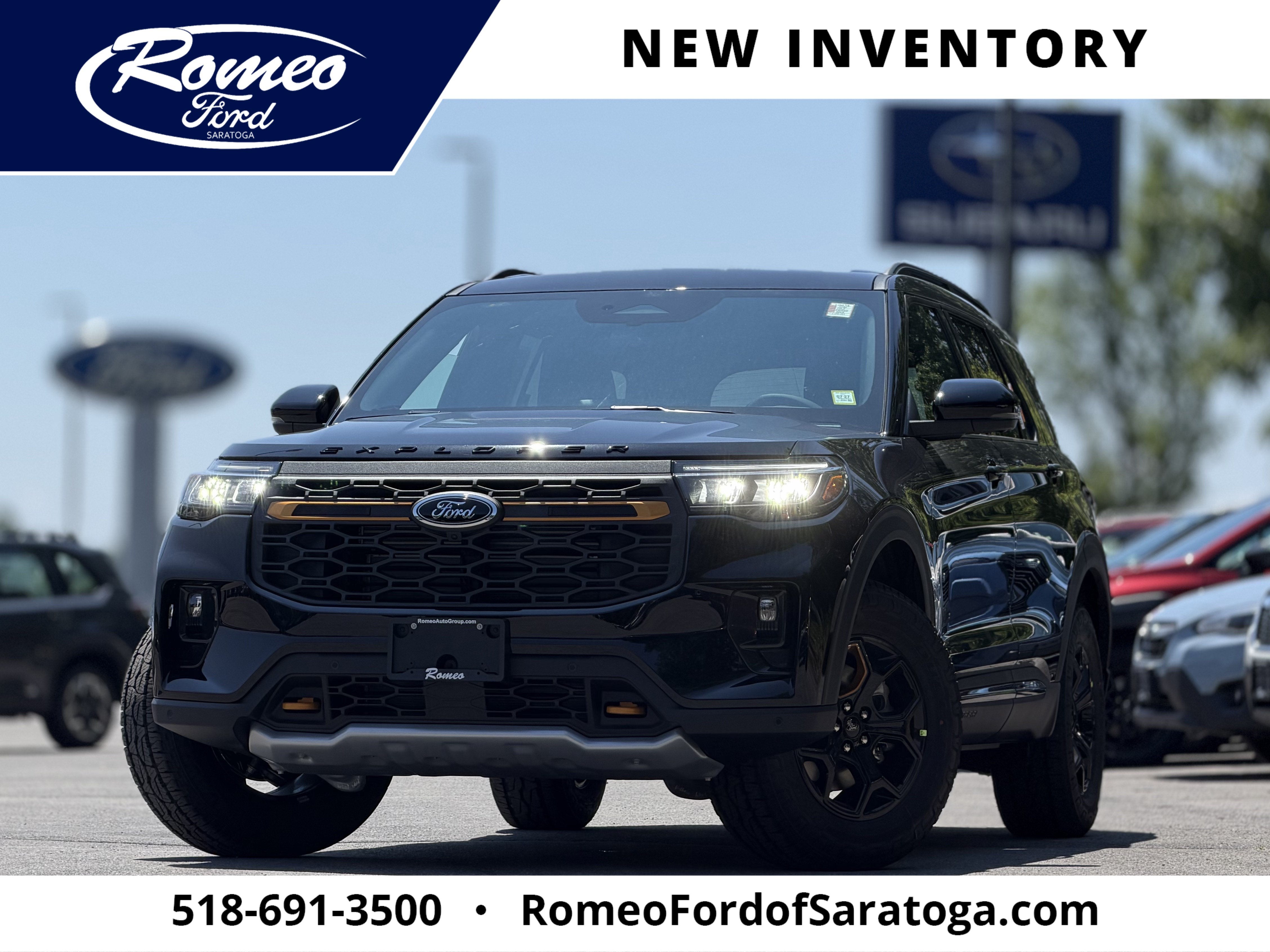 2026 Ford Explorer Tremor in Black — front three-quarter view