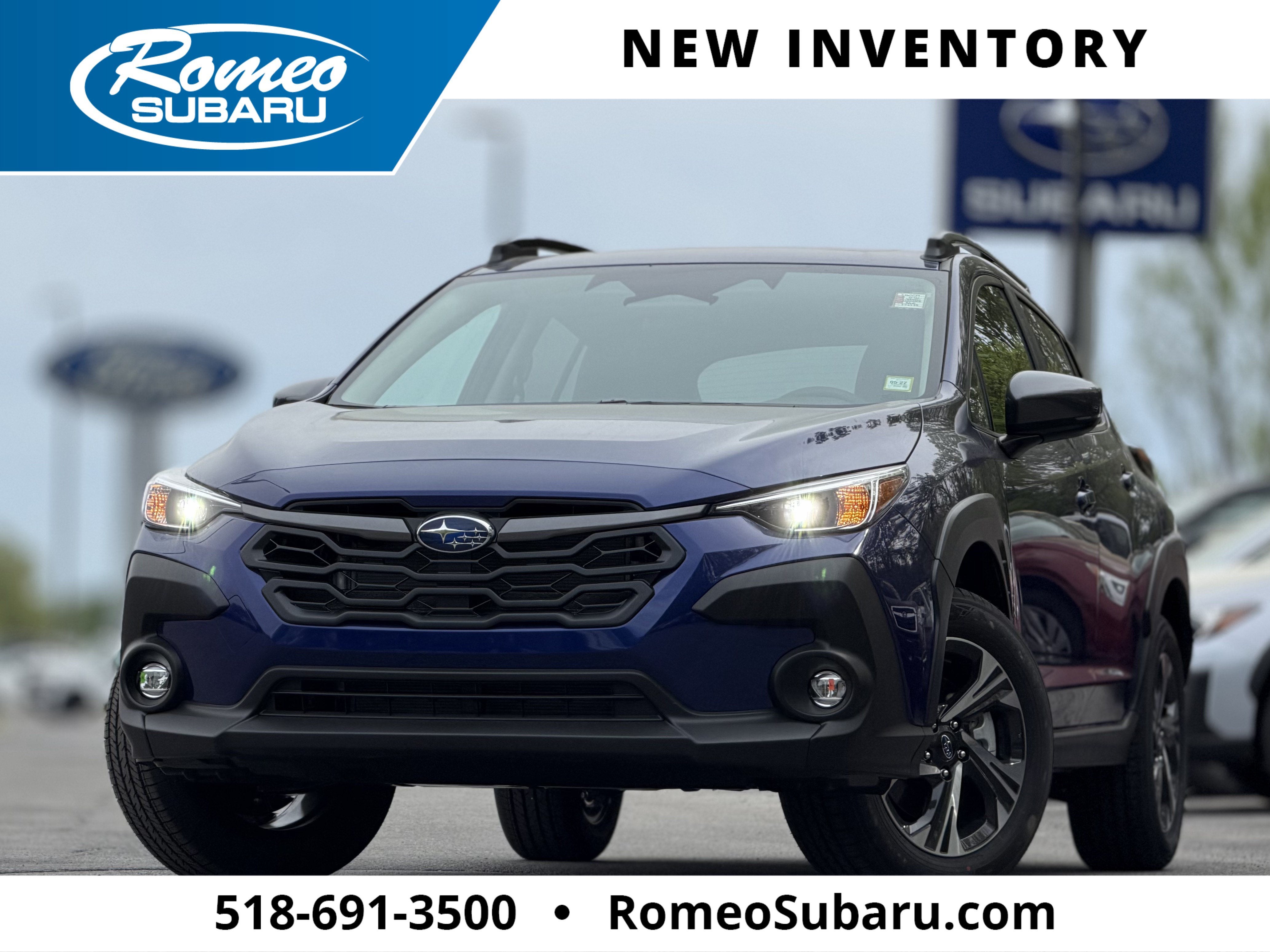 2026 Subaru CROSSTREK Premium in Sapphire Blue Pearl — front three-quarter view