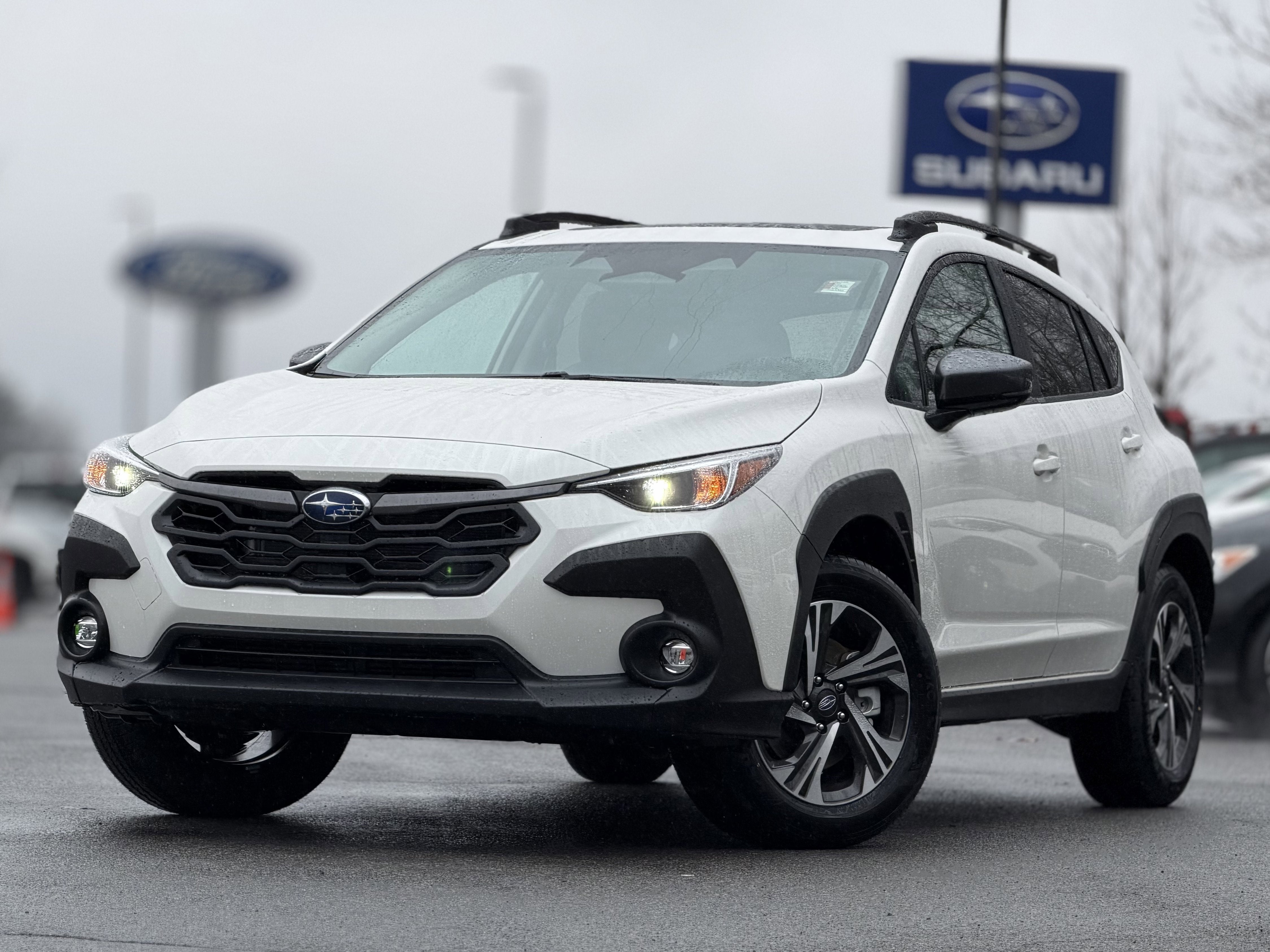 2026 Subaru CROSSTREK Premium in Crystal White Pearl — front three-quarter view