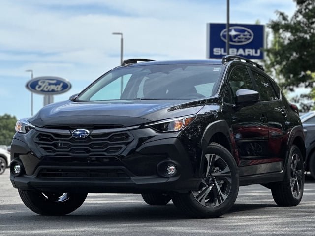 2026 Subaru CROSSTREK Premium in Crystal Black Silica — front three-quarter view