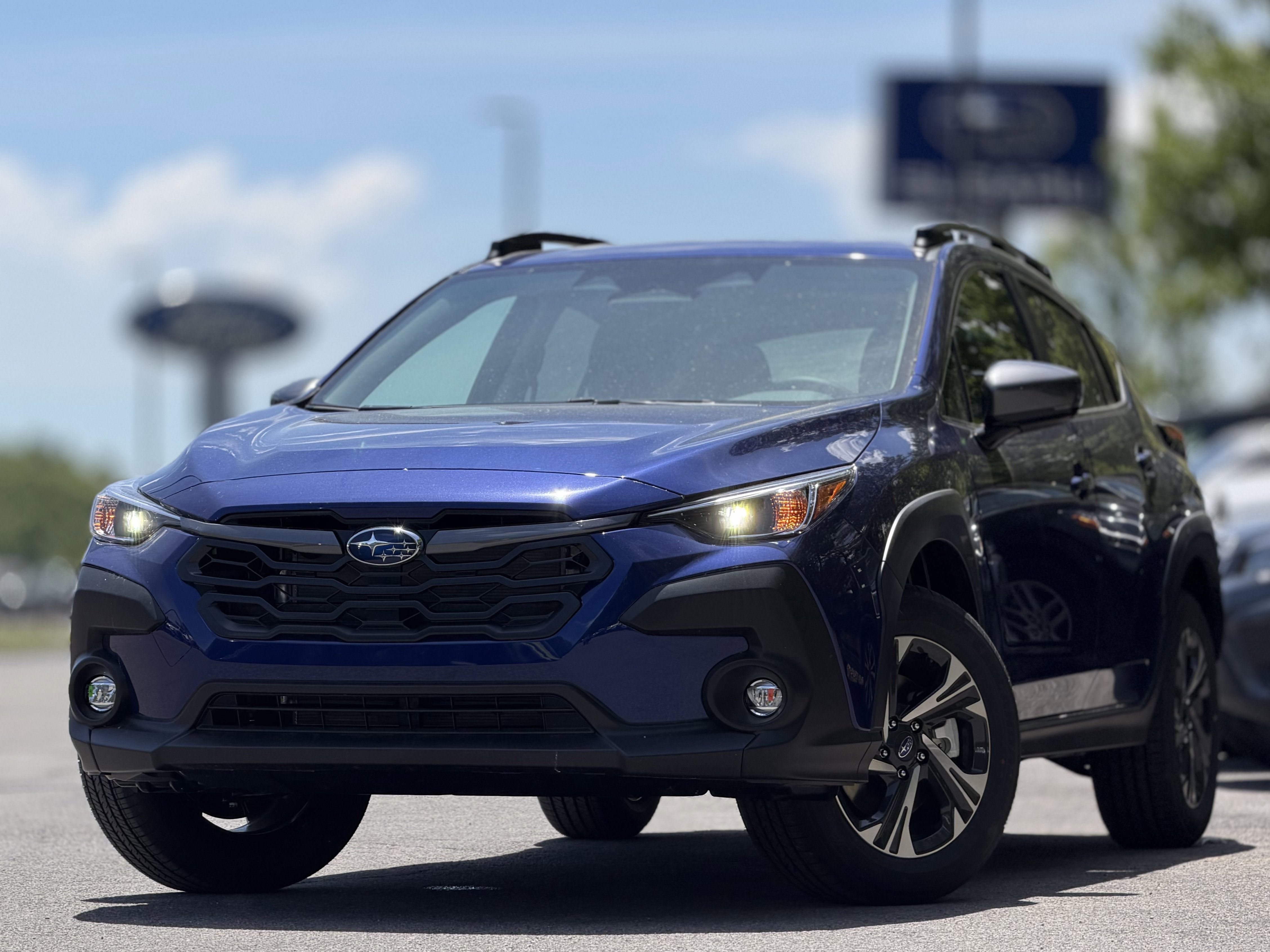 2026 Subaru CROSSTREK Premium in Sapphire Blue Pearl — front three-quarter view