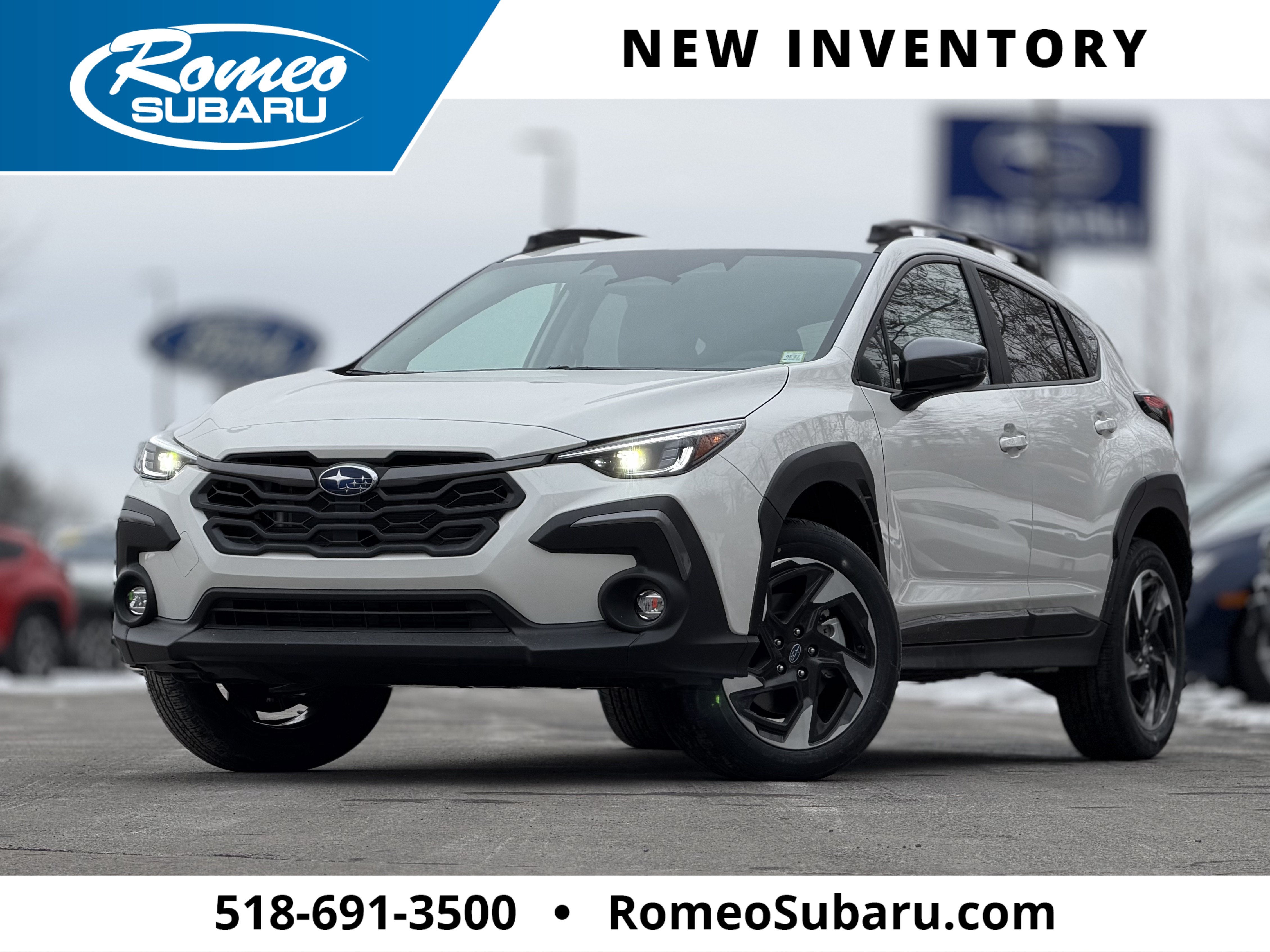 2026 Subaru CROSSTREK Limited in Crystal White Pearl — front three-quarter view