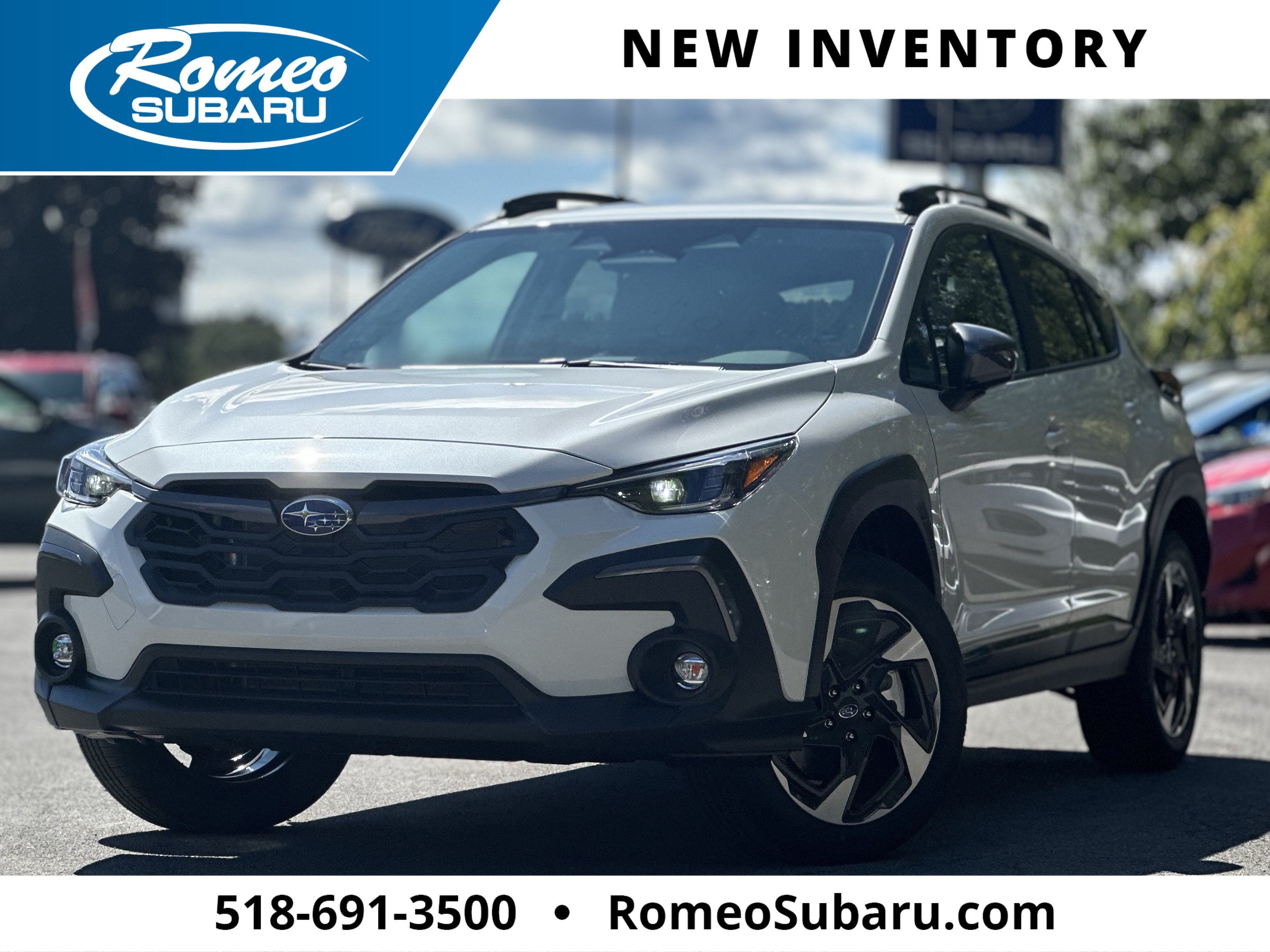 2025 Subaru CROSSTREK Limited in Crystal White Pearl — front three-quarter view