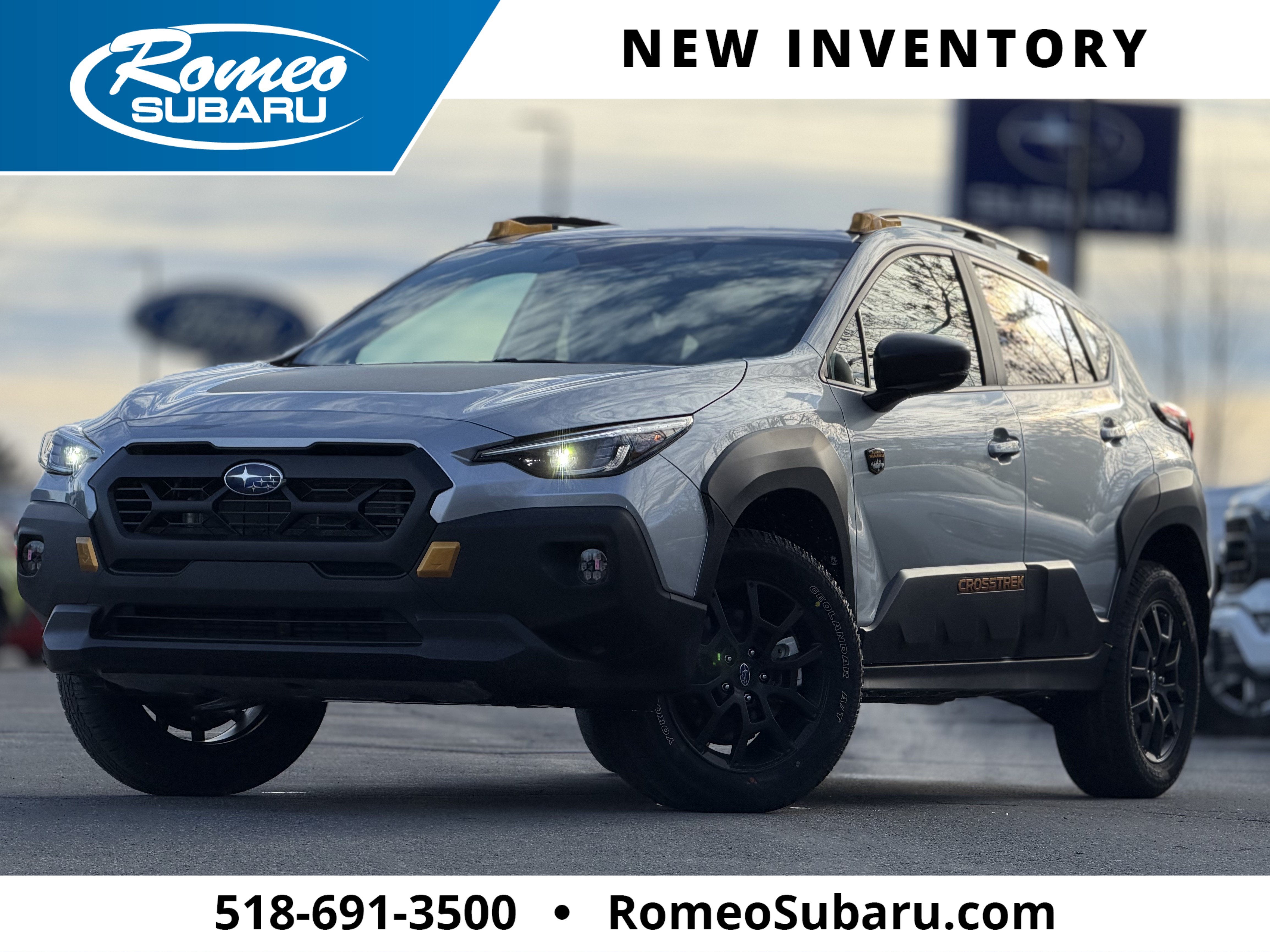 2026 Subaru CROSSTREK Wilderness in Ice Silver Metallic — front three-quarter view
