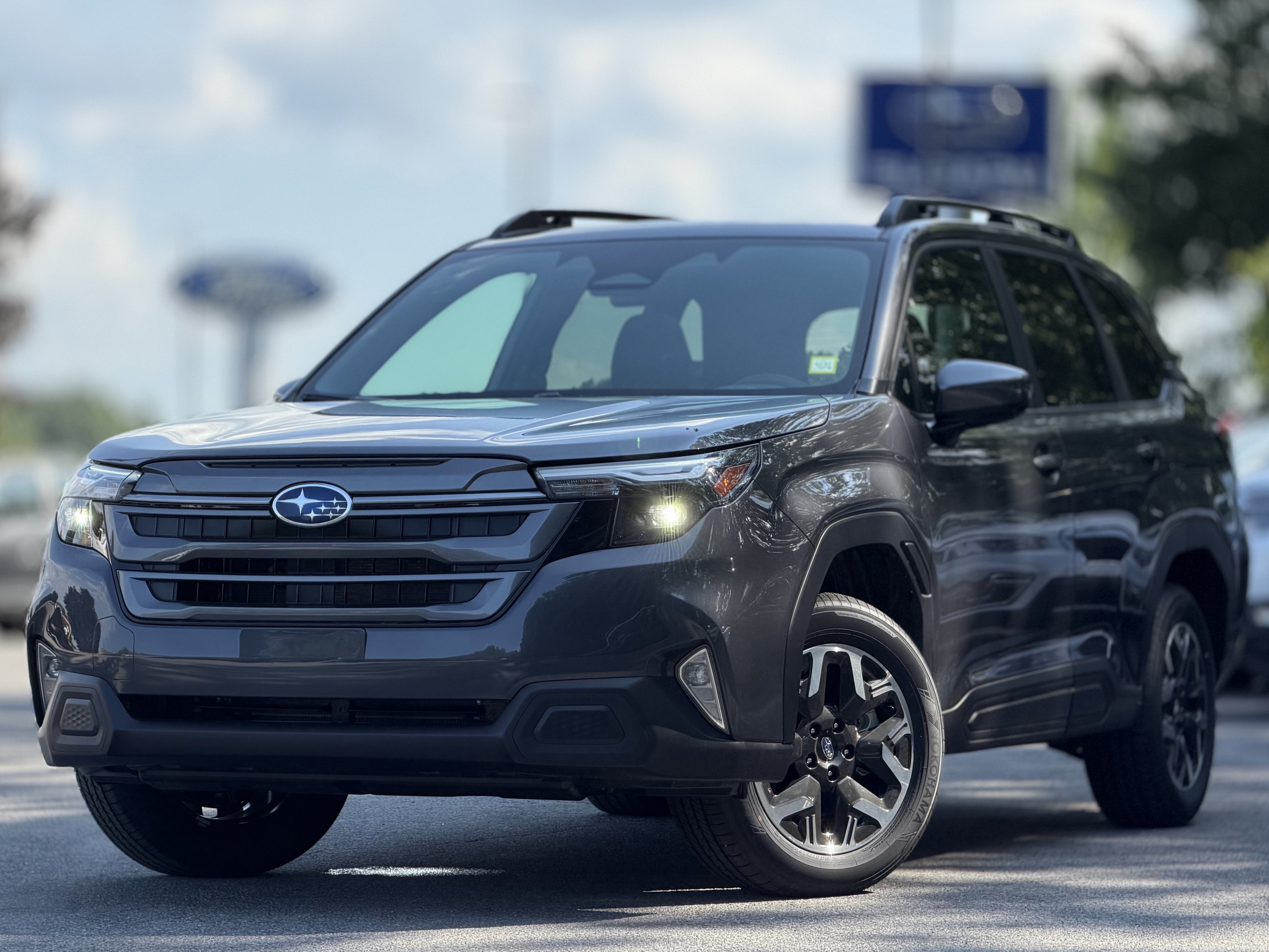 2026 Subaru FORESTER Premium in Magnetite Gray Metallic — front three-quarter view