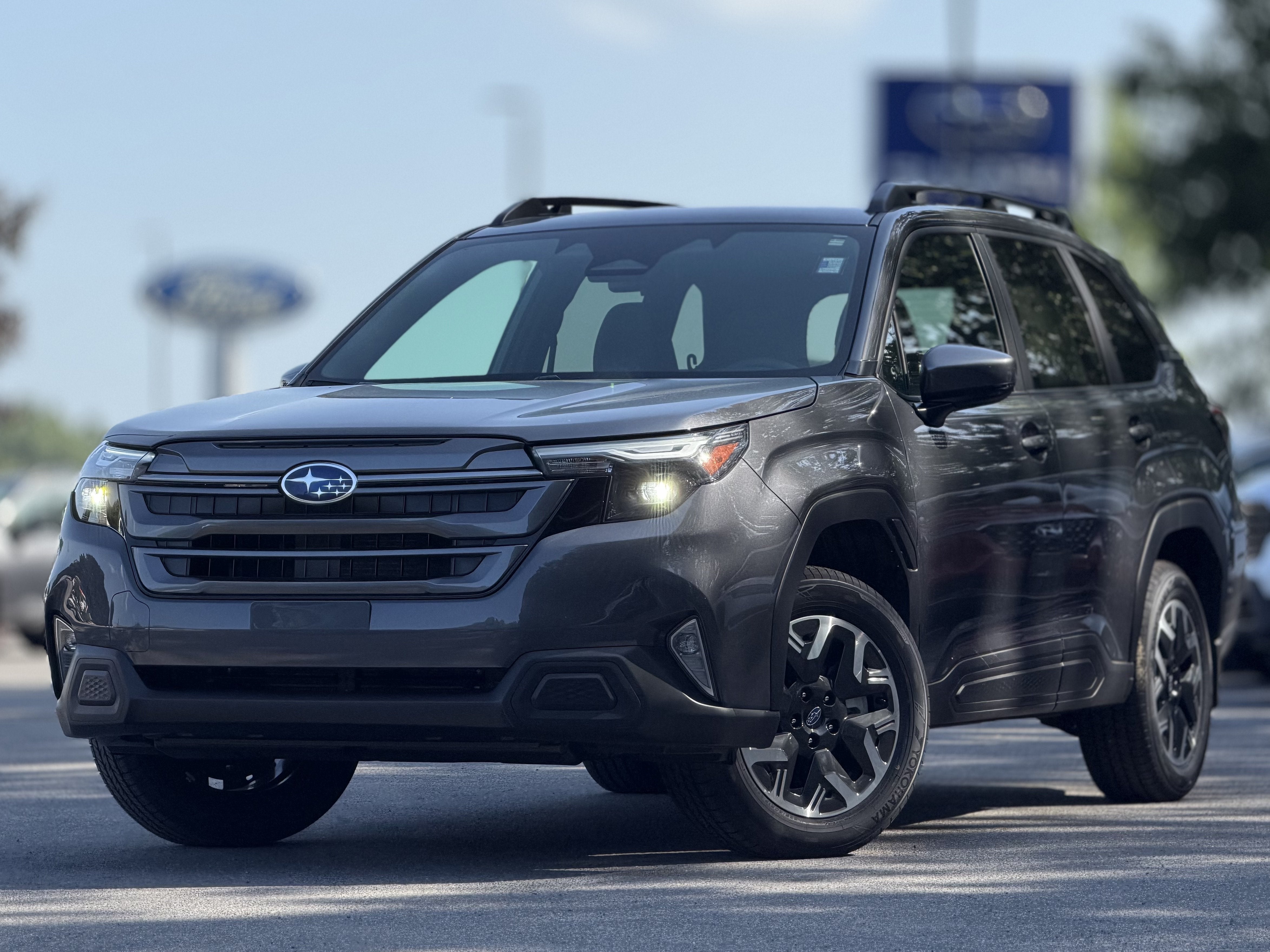 2026 Subaru FORESTER Premium in Magnetite Gray Metallic — front three-quarter view