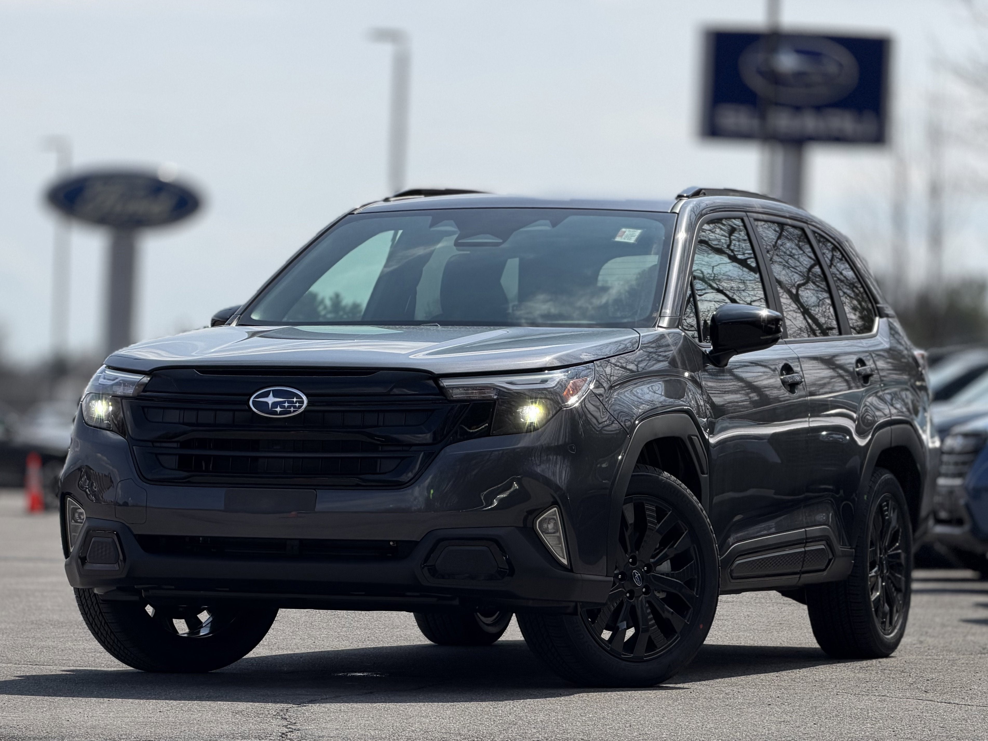 2026 Subaru FORESTER Sport Onyx Edition in Magnetite Gray Metallic — front three-quarter view