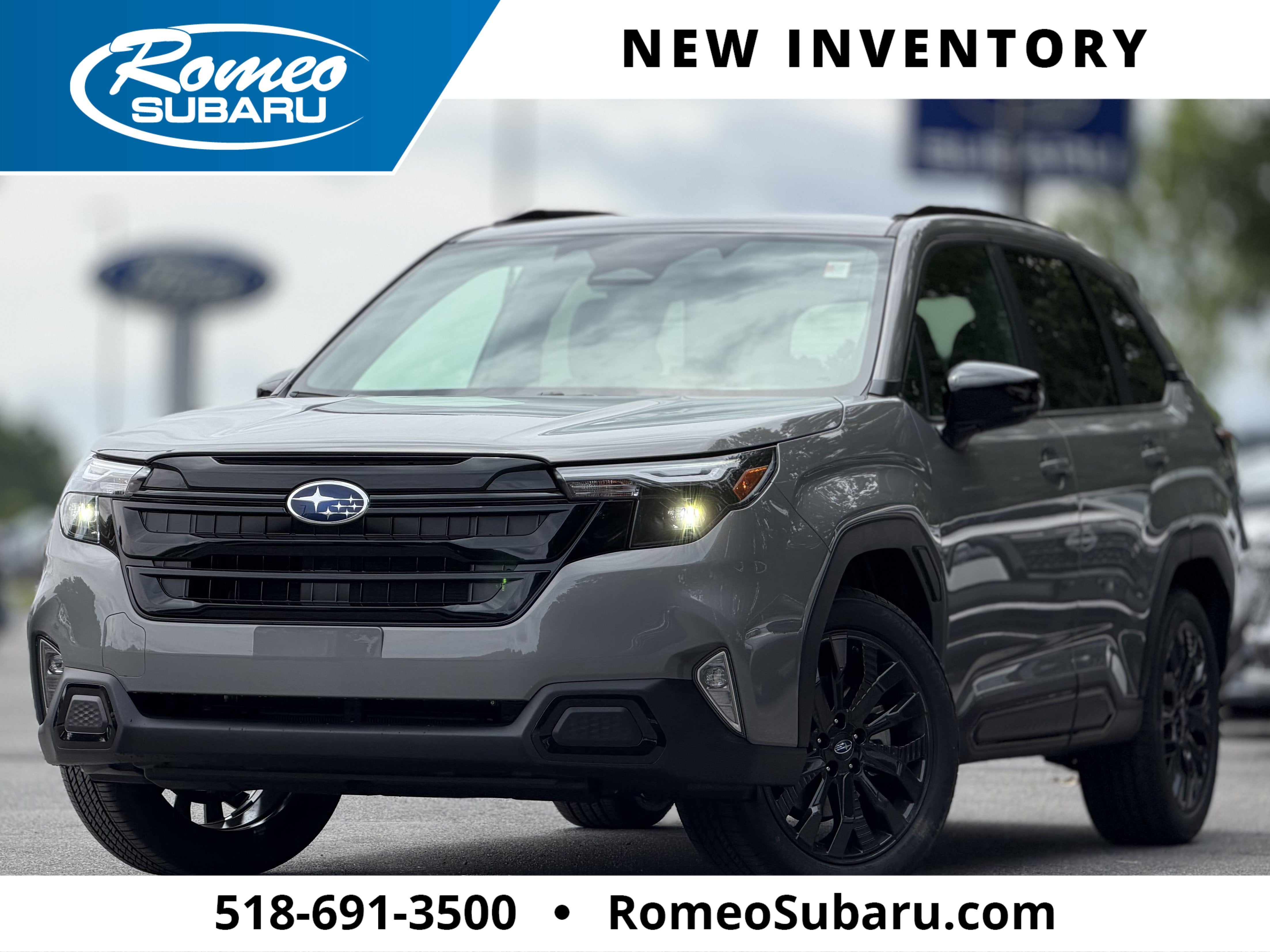 2026 Subaru FORESTER Sport Onyx Edition in River Rock Pearl — front three-quarter view