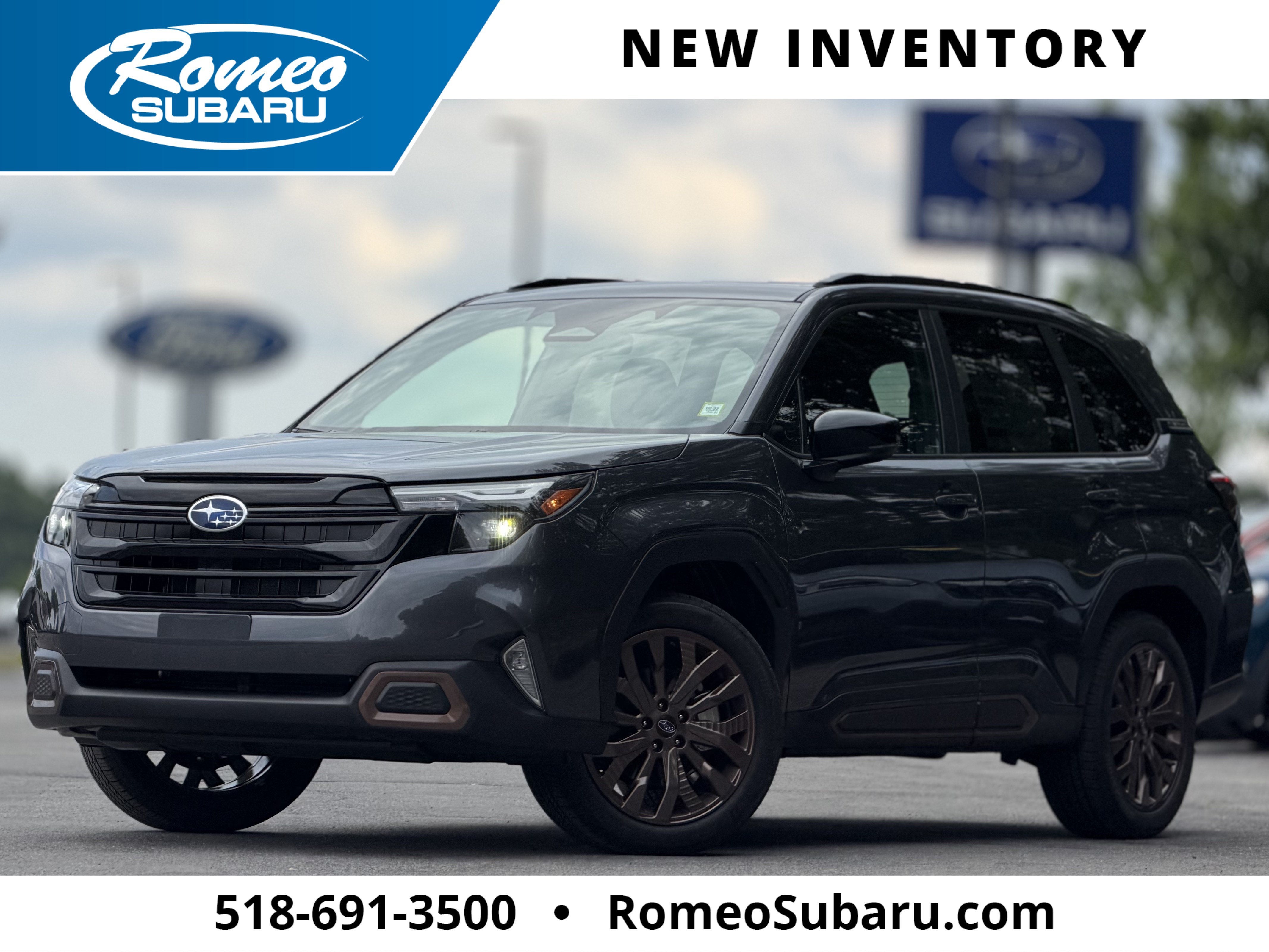 2026 Subaru FORESTER Sport in Magnetite Gray Metallic — front three-quarter view