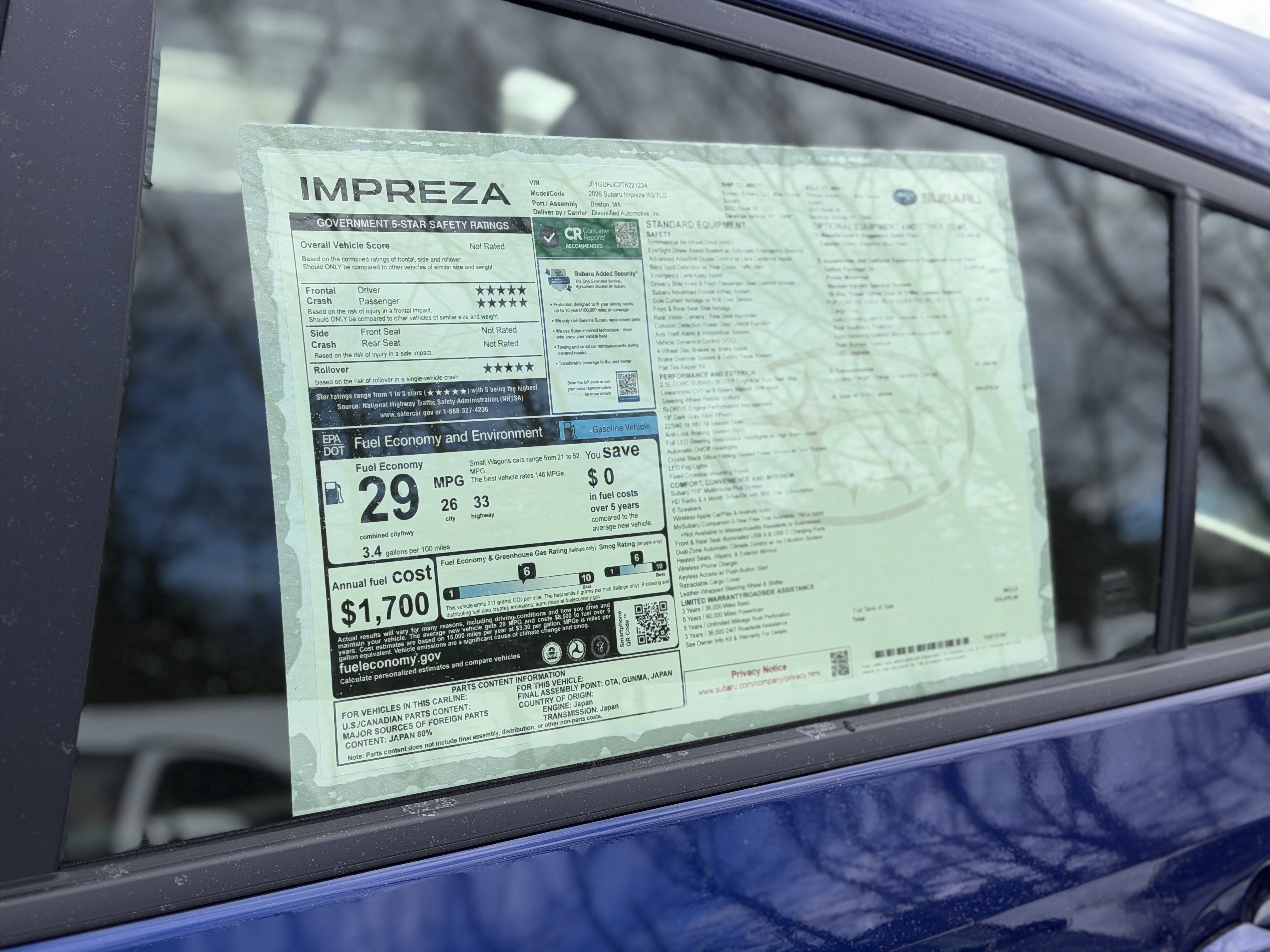2026 Subaru IMPREZA — interior view