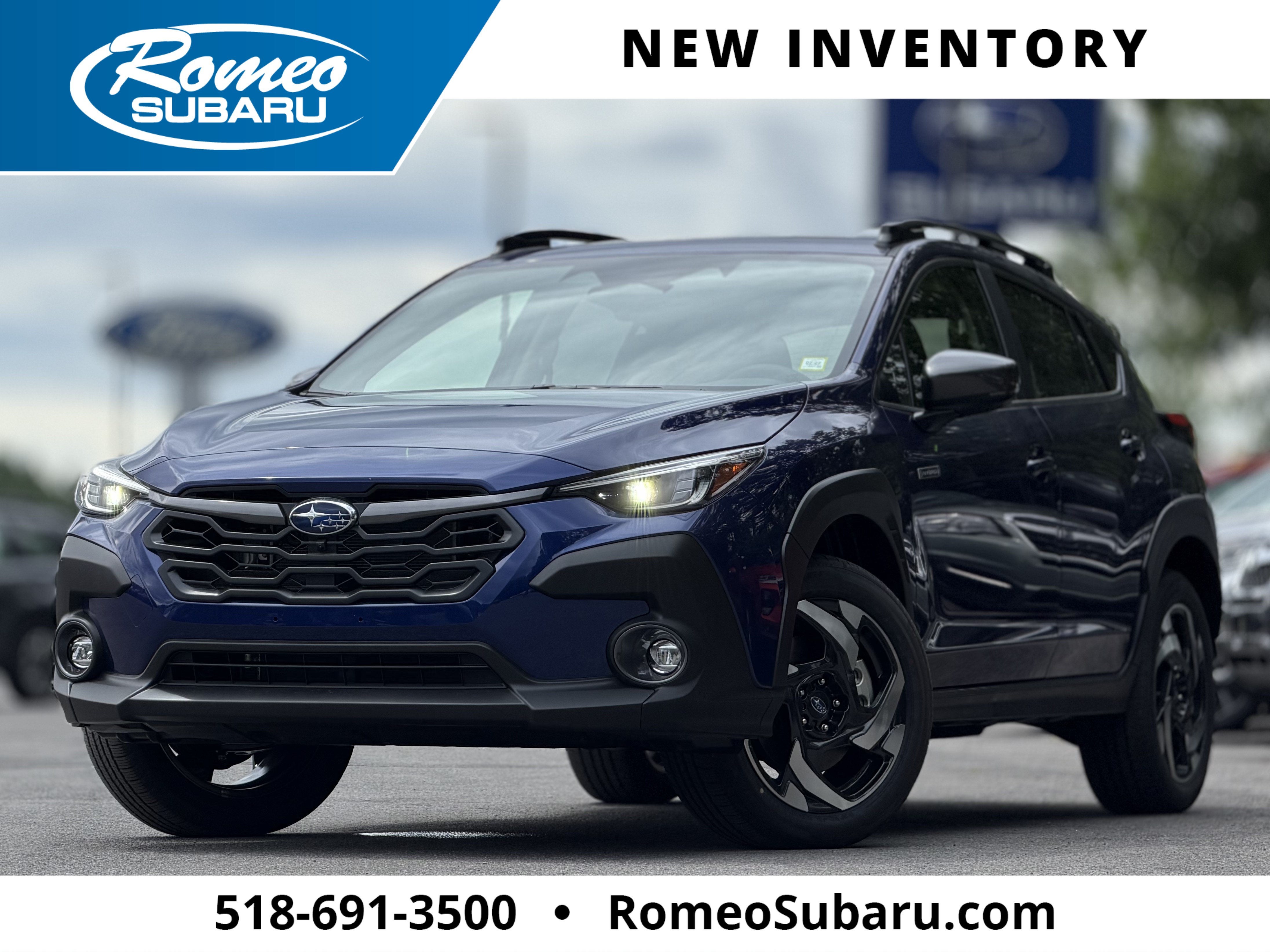 2026 Subaru CROSSTREK Limited Hybrid in Sapphire Blue Pearl — front three-quarter view