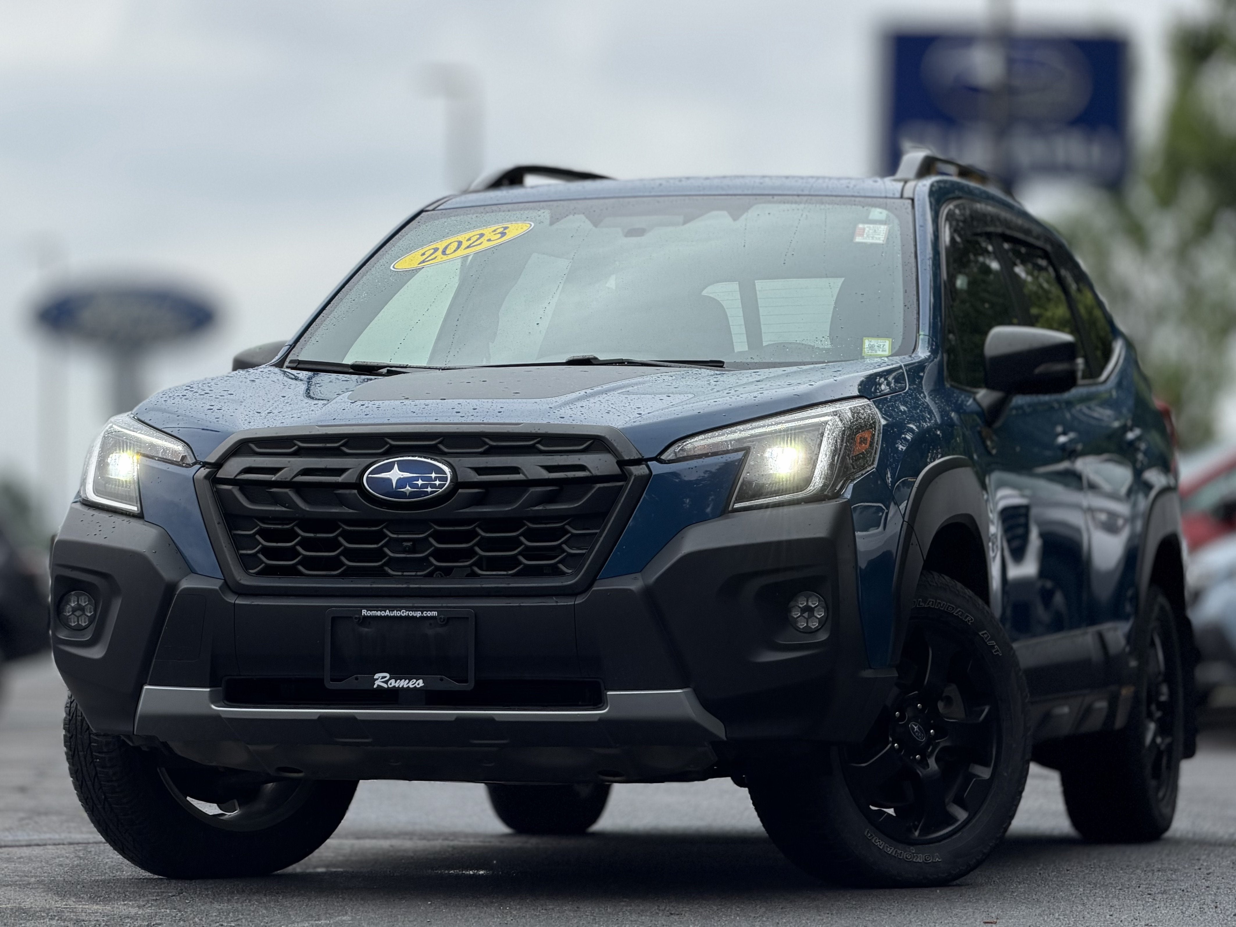 2023 Subaru Forester Wilderness in Geyser Blue — front three-quarter view