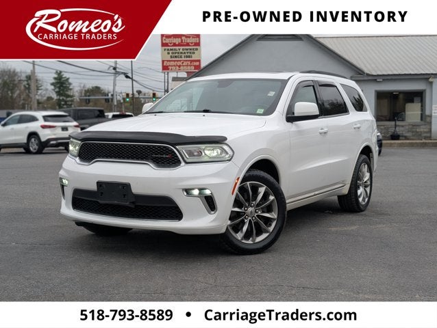 2022 Dodge Durango SXT in White Knuckle Clearcoat — front three-quarter view