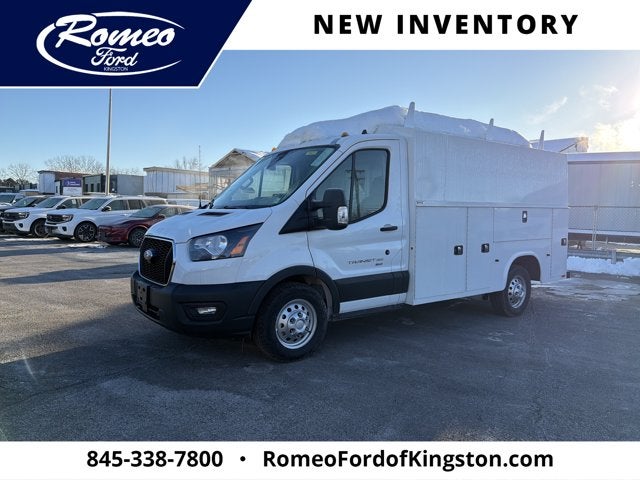 2025 Ford Transit Chassis Cutaway in Oxford White — front three-quarter view
