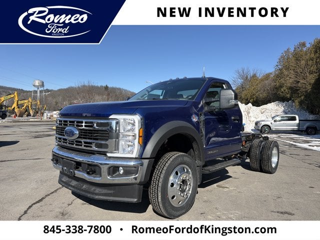2026 Ford Chassis Cab F-550 XLT in Argon Blue Metallic — front three-quarter view