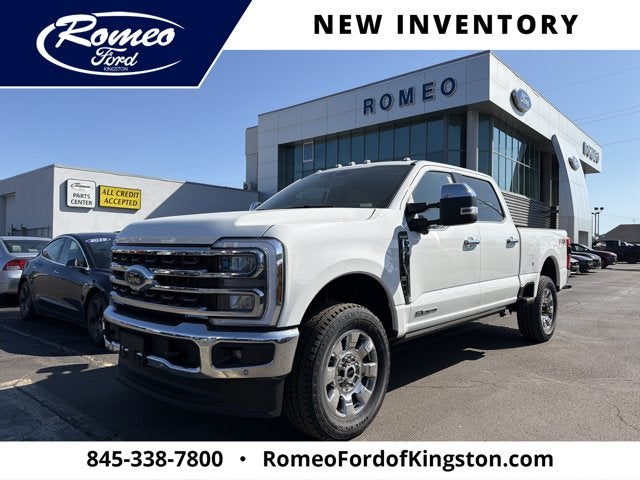 2026 Ford Super Duty F-350 King Ranch in Star White Metallic Tri-Coat — front three-quarter view