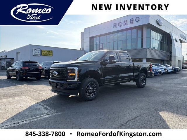 2026 Ford Super Duty F-350 Platinum in Agate Black Metallic — front three-quarter view
