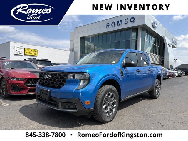2026 Ford Maverick XLT in Velocity Blue — front three-quarter view