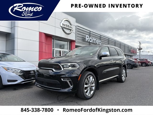 2023 Dodge Durango Citadel in Db Black Crystal Clearcoat — front three-quarter view