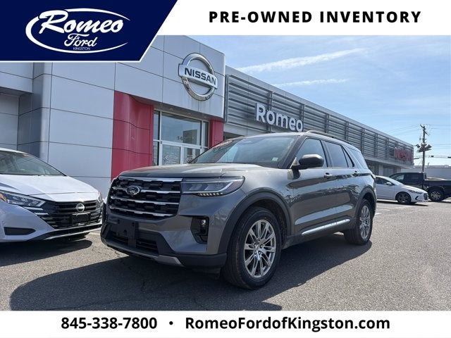 2025 Ford Explorer Active in Gray Metallic — front three-quarter view